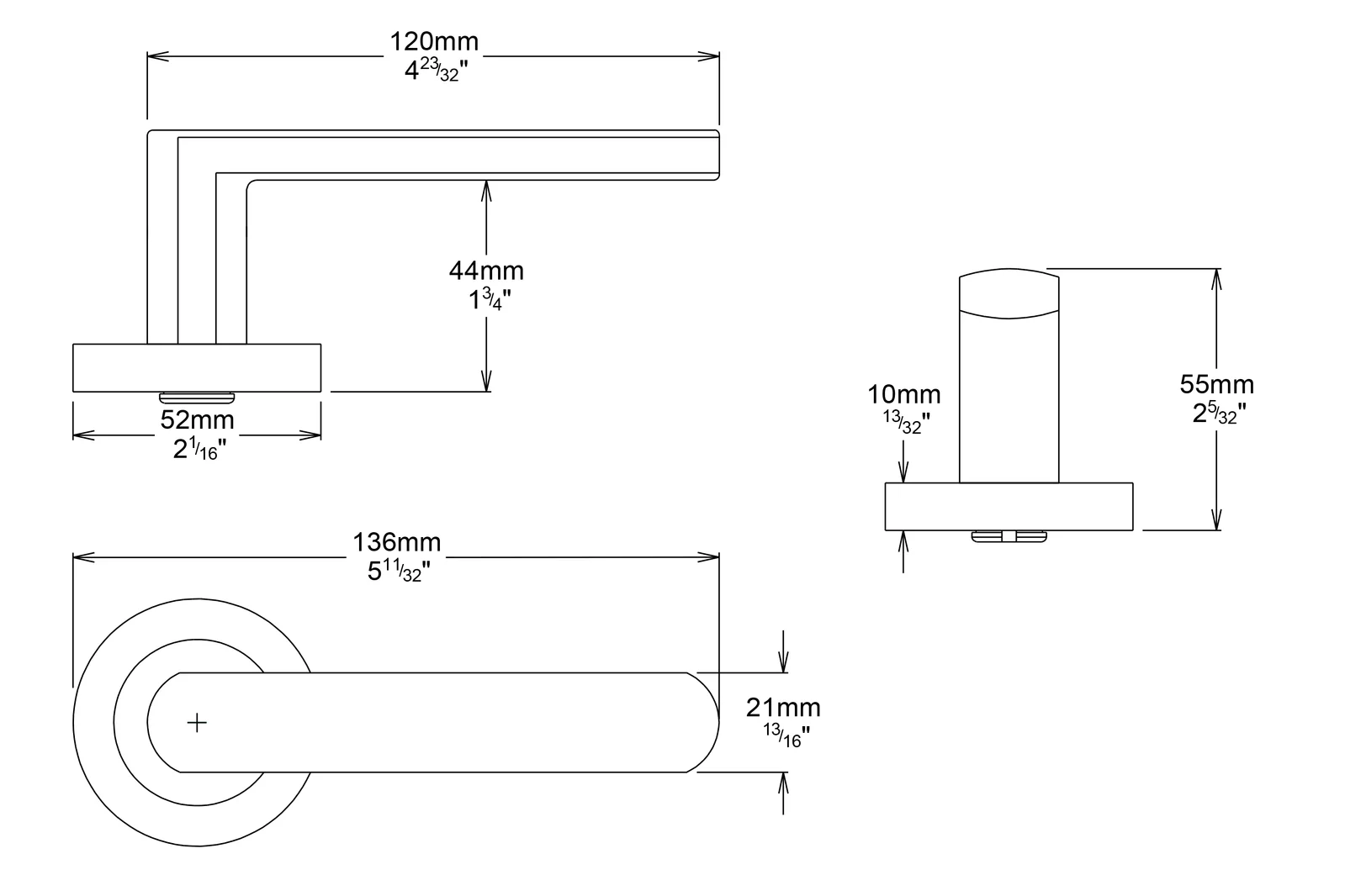 Iver Osaka Door Lever Handle on Round Rose Privacy Kit - Available in Various Finishes - Image 2