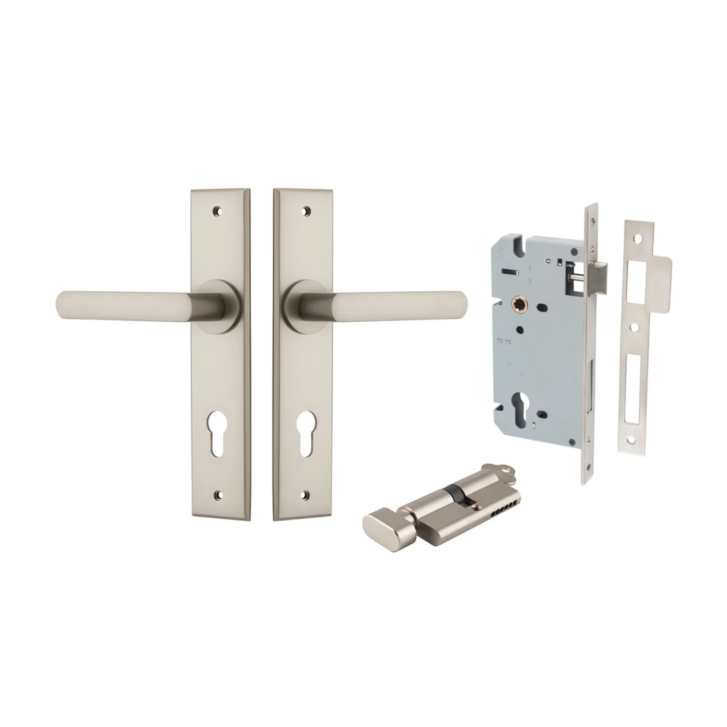 Iver Osaka Door Lever on Chamfered Backplate Entrance Kit Key/Thumb - Available in Various Finishes - Image 10