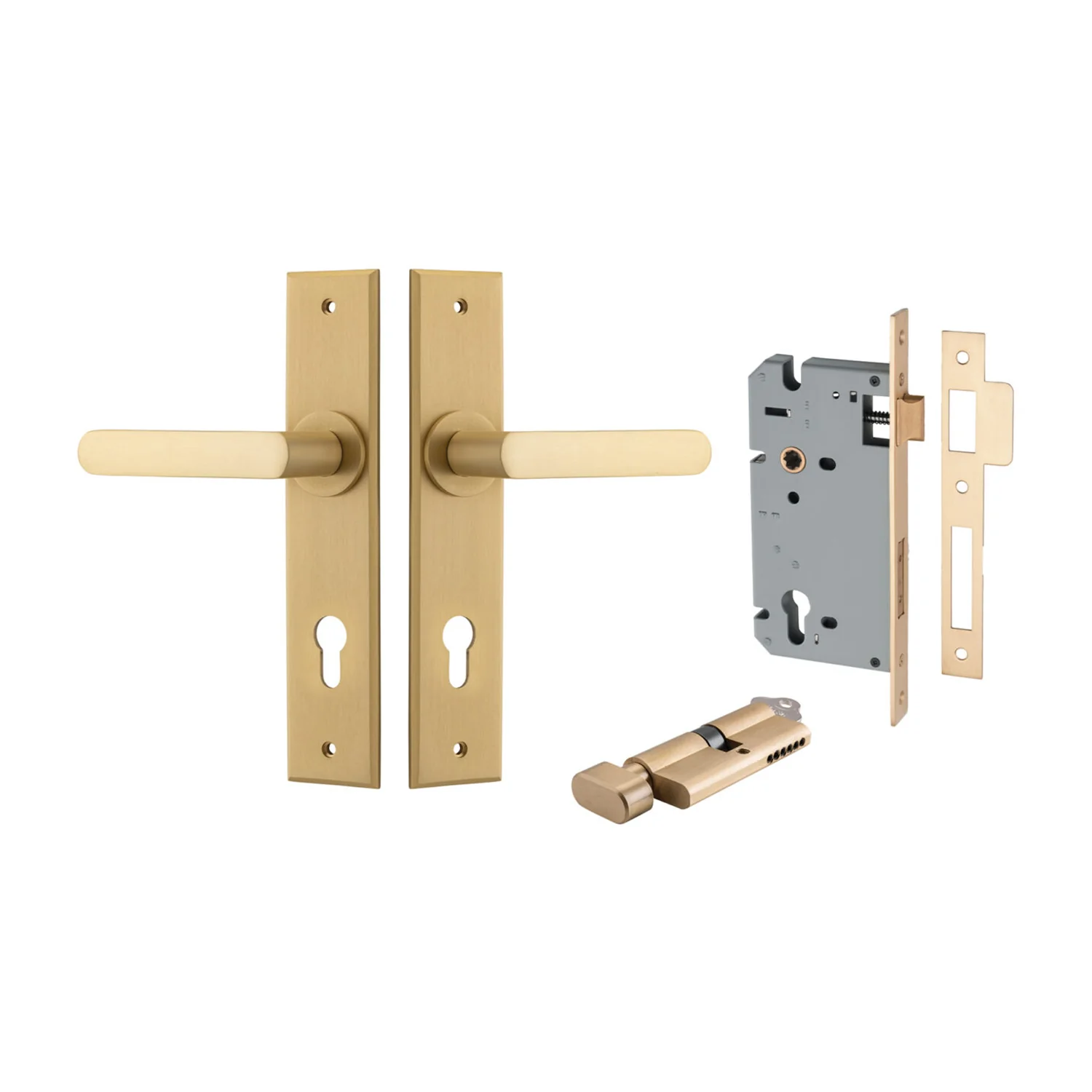 Iver Osaka Door Lever on Chamfered Backplate Entrance Kit Key/Thumb - Available in Various Finishes - Image 11
