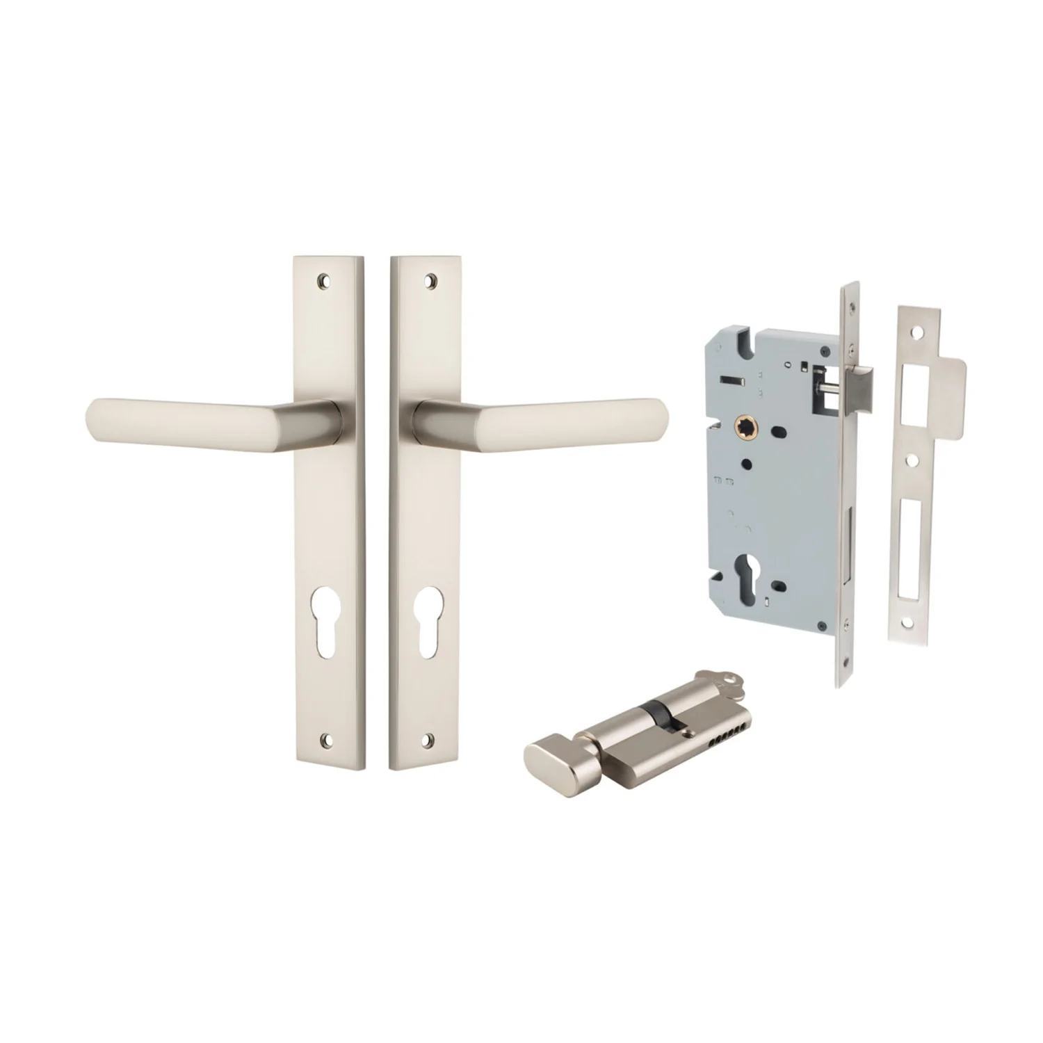 Iver Osaka Door Lever on Rectangular Backplate Entrance Kit Key/Thumb - Image 10
