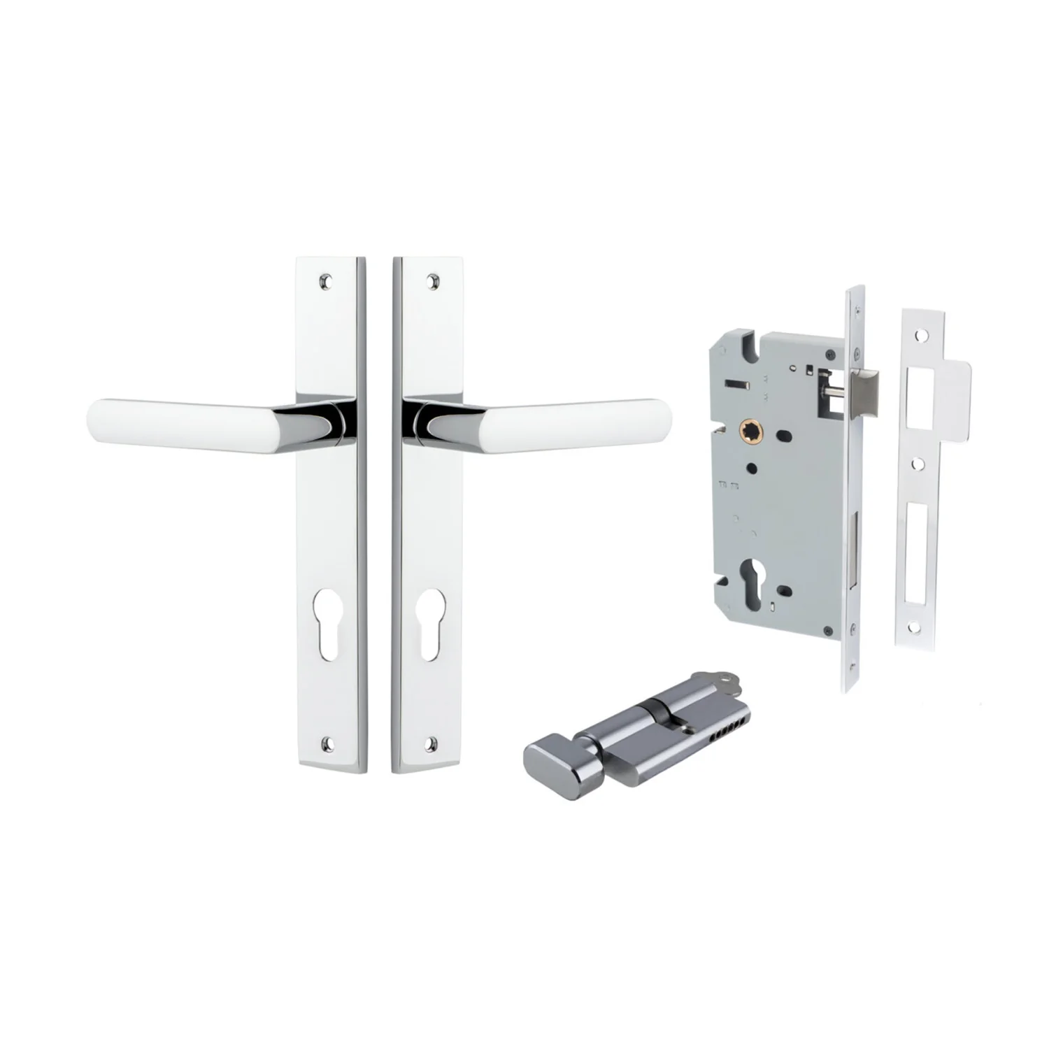 Iver Osaka Door Lever on Rectangular Backplate Entrance Kit Key/Thumb - Image 9