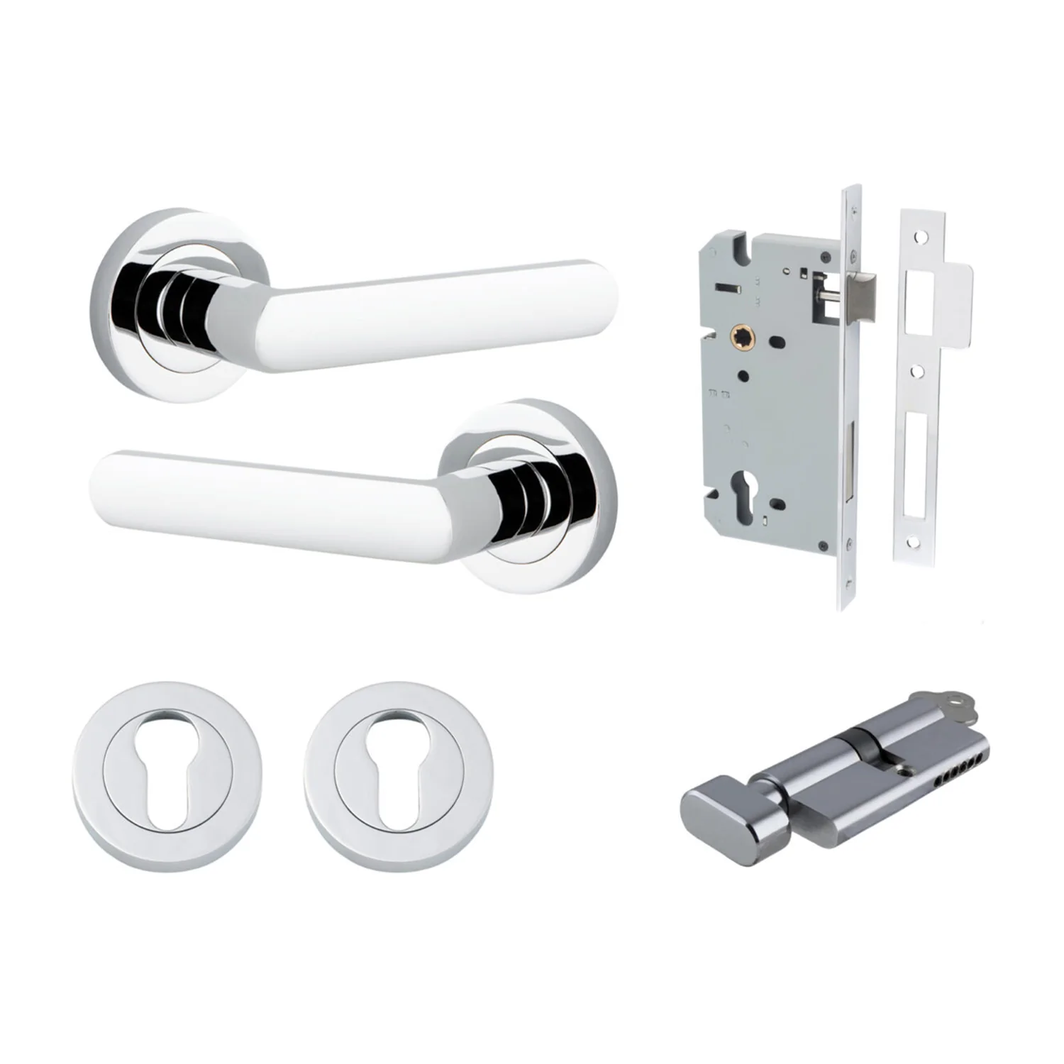 Iver Osaka Door Lever on Round Rose Entrance Kit Key/Thumb - Available in Various Finishes - Image 10