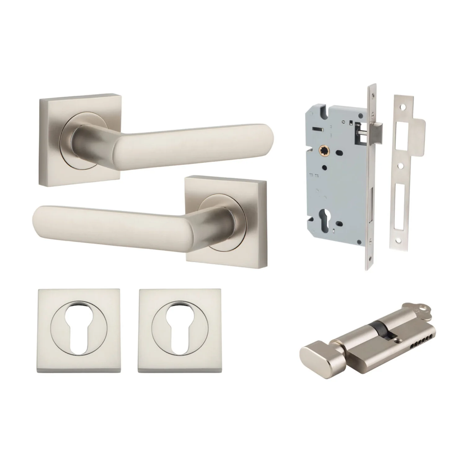 Iver Osaka Door Lever on Square Rose Entrance Kit Key/Thumb - Available in Various Finishes - Image 11