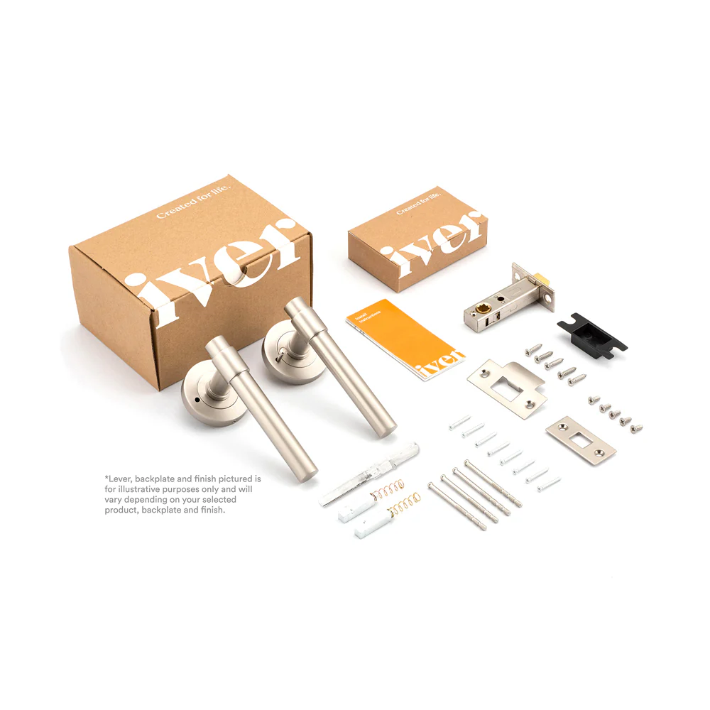 Iver Osaka Door Lever on Square Rose Inbuilt Privacy Kit - Available in Various Finishes - Image 2