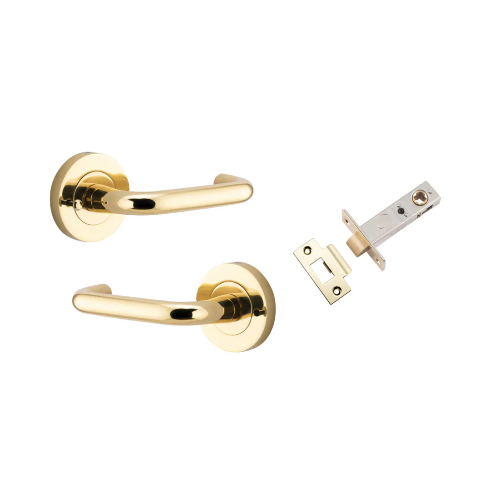 Iver Oslo Door Lever on Round Rose Inbuilt Privacy Kit - Available in Various Finishes - Image 10