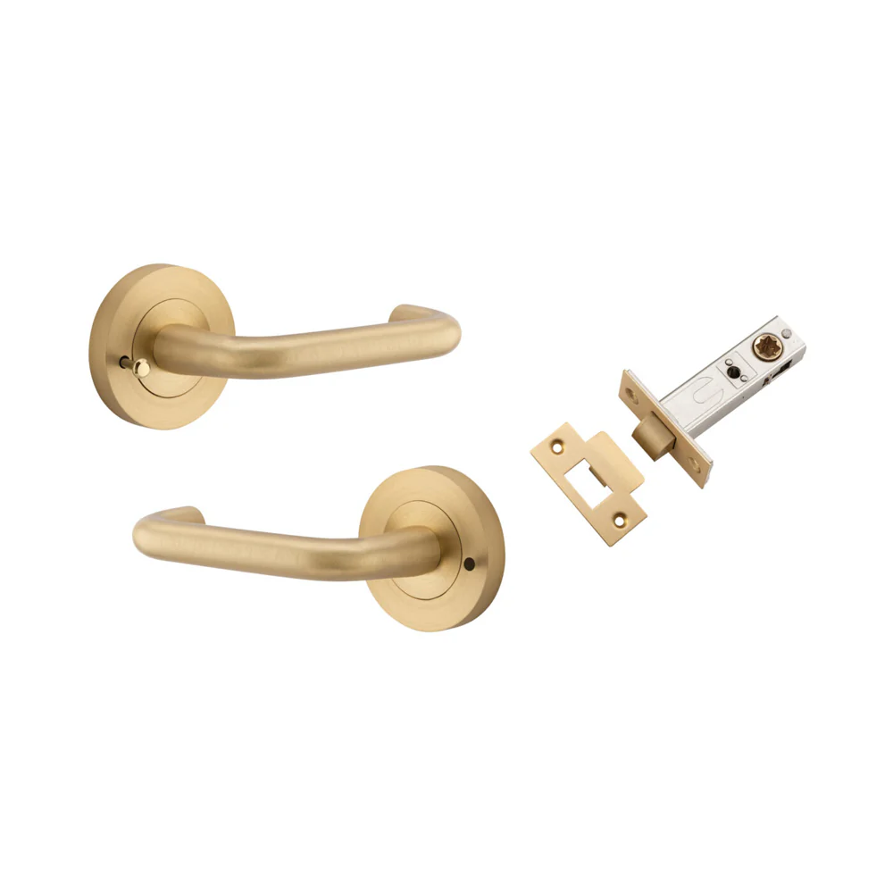 Iver Oslo Door Lever on Round Rose Inbuilt Privacy Kit - Available in Various Finishes - Image 6