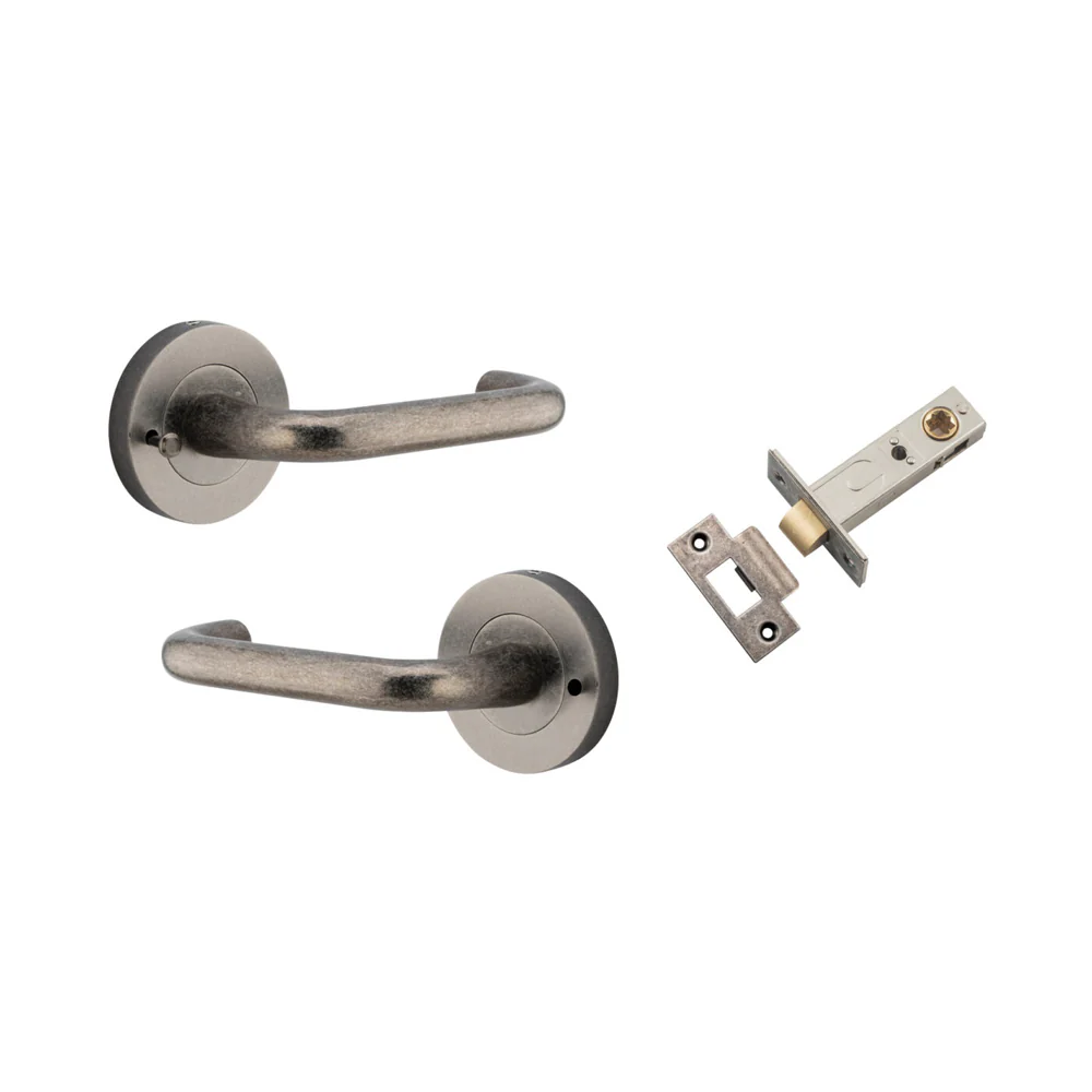Iver Oslo Door Lever on Round Rose Inbuilt Privacy Kit - Available in Various Finishes - Image 8