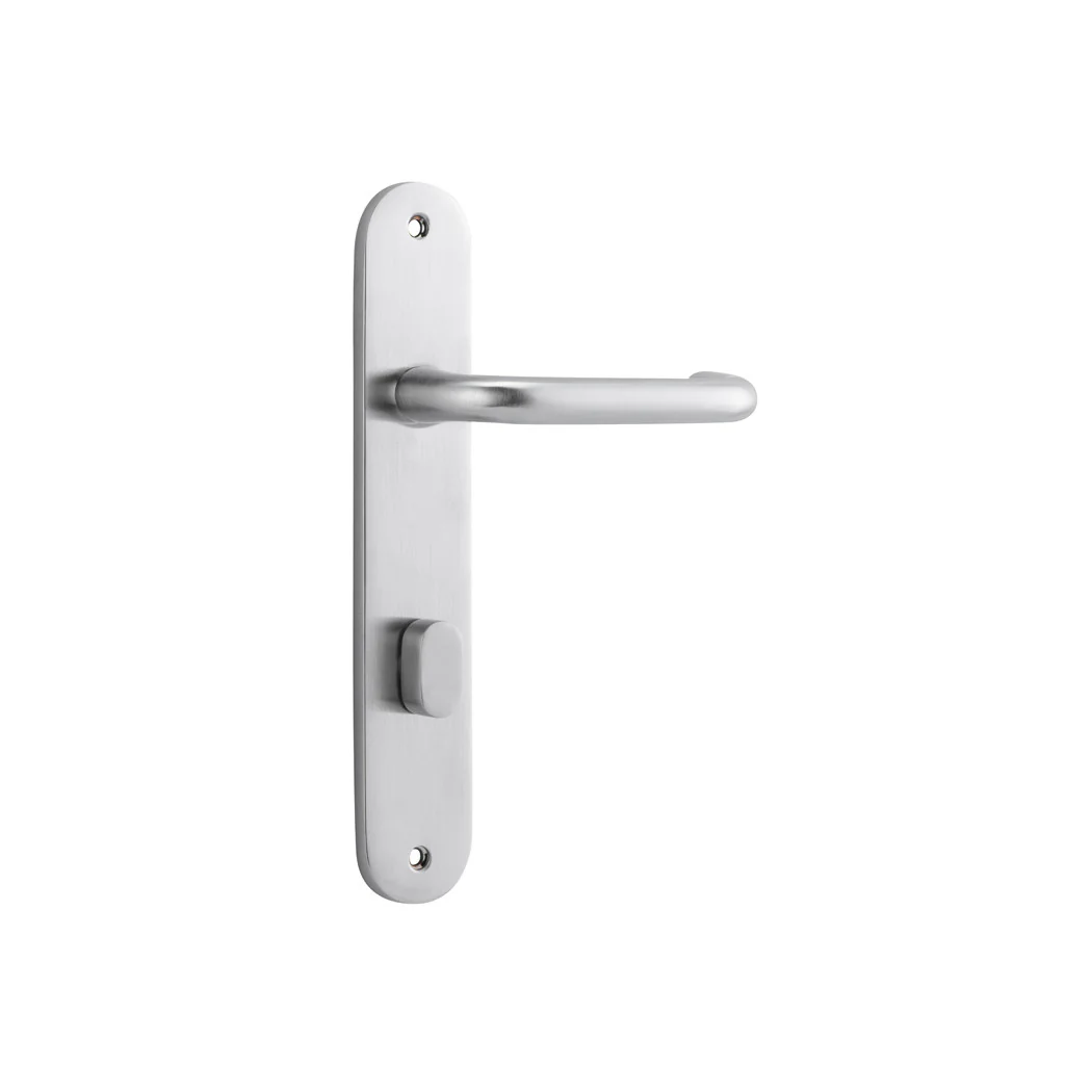 Iver Oslo Lever Door Handle on Oval Backplate Brushed Chrome - Image 4