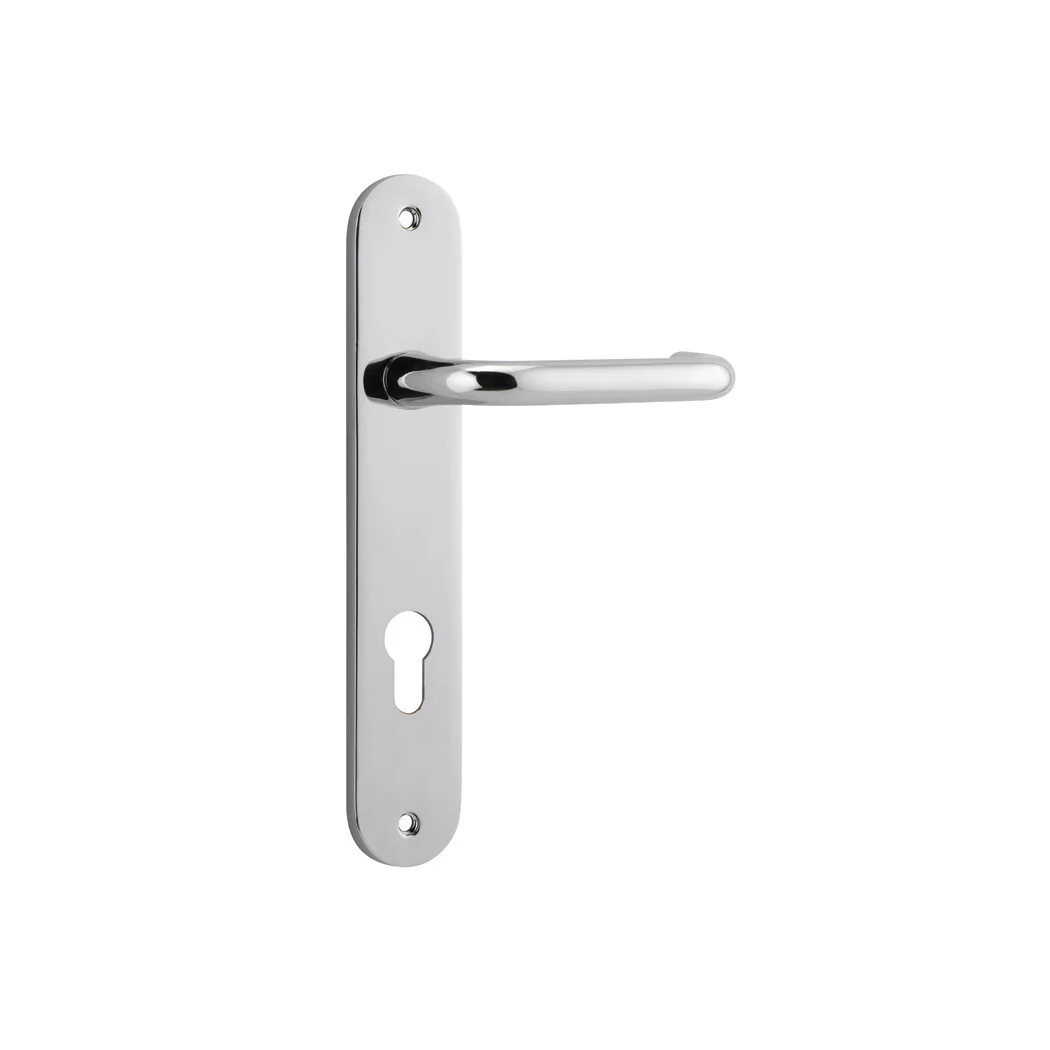 Iver Oslo Lever Door Handle on Oval Backplate Chrome Plated - Image 3