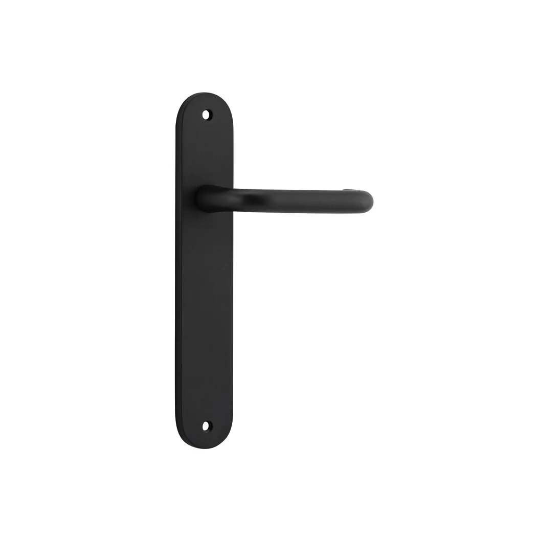 Iver Oslo Lever Door Handle on Oval Backplate Matt Black - Image 2