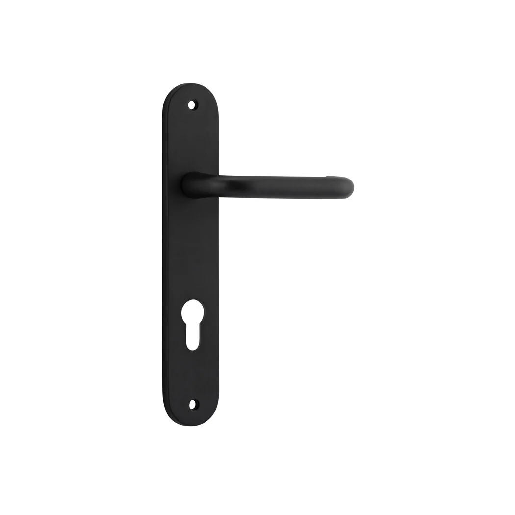 Iver Oslo Lever Door Handle on Oval Backplate Matt Black - Image 3