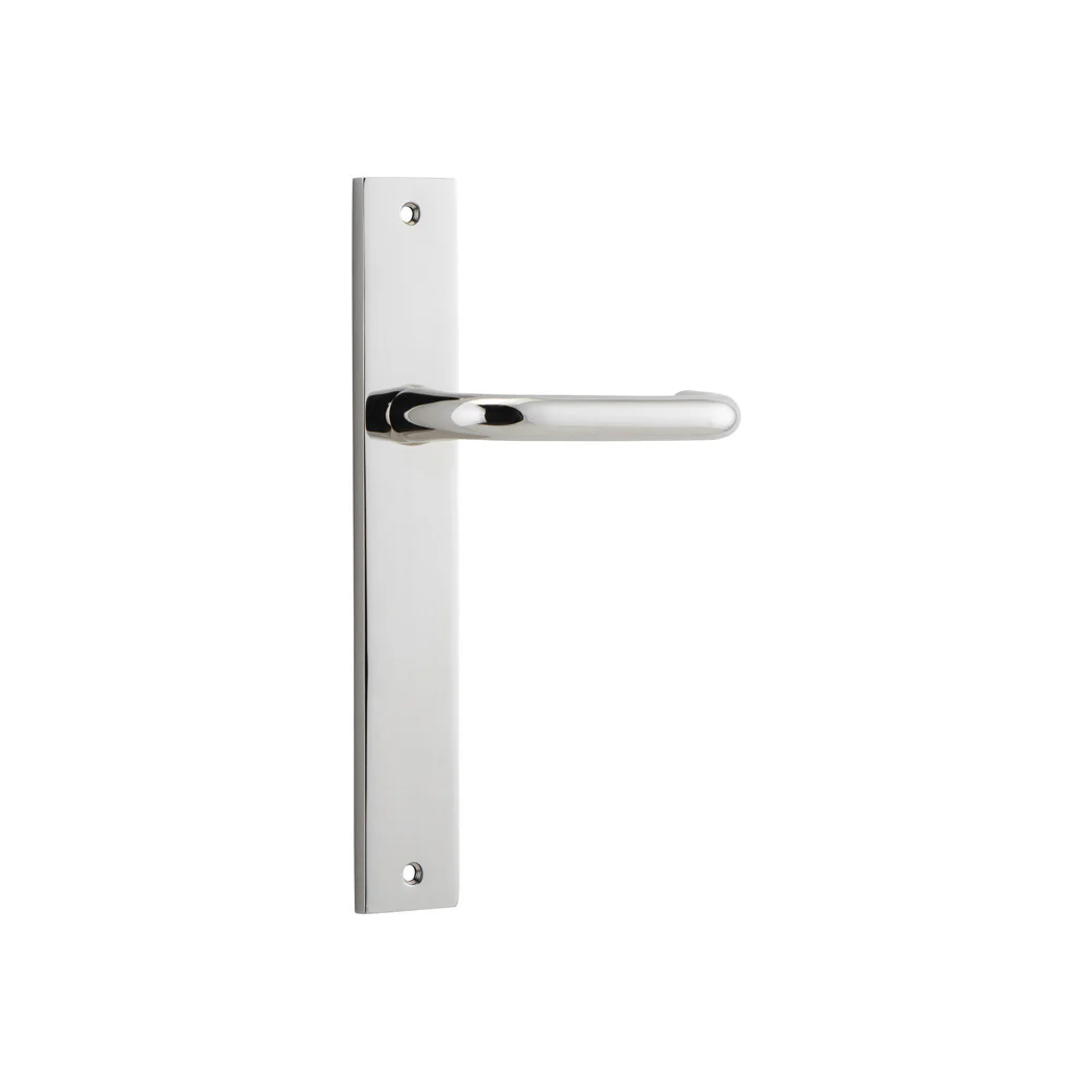 Iver Oslo Lever Door Handle on Rectangular Backplate Polished Nickel - Image 2