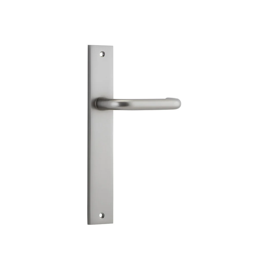 Iver Oslo Lever Door Handle on Rectangular Backplate Satin Nickel - Image 2