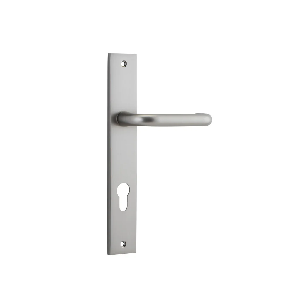 Iver Oslo Lever Door Handle on Rectangular Backplate Satin Nickel - Image 3
