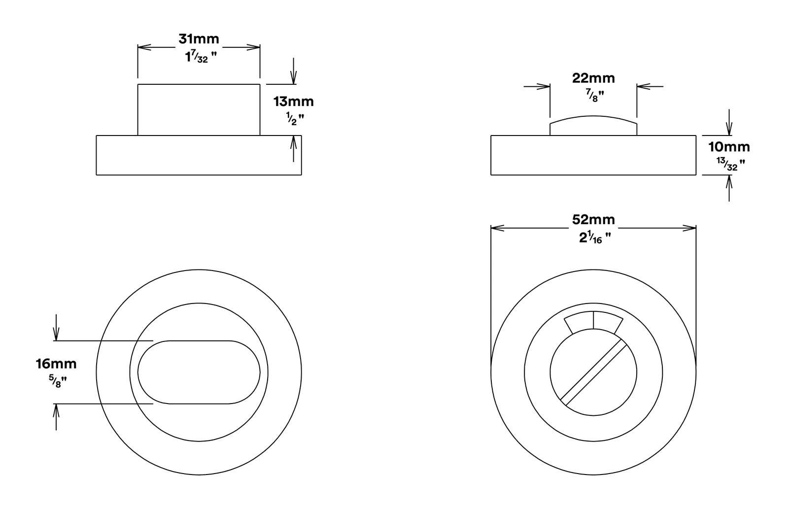 Iver Oval Privacy Turn Round with Indicator - Available in Various Finishes - Image 2