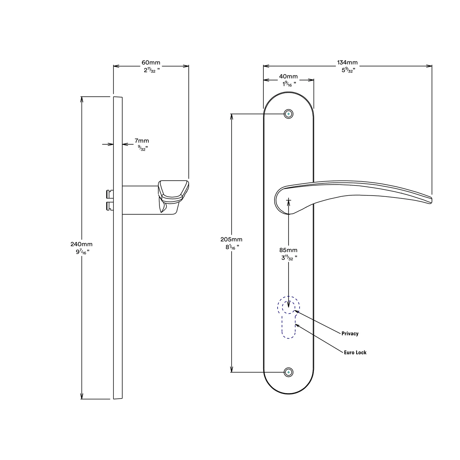 Iver Oxford Door Lever Handle on Oval Backplate Entrance Kit Key/Key - Available in Various Finishes - Image 2