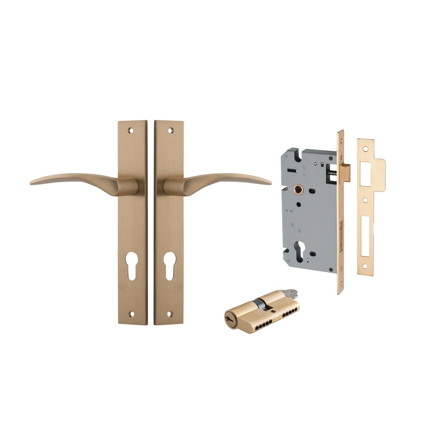 Iver Oxford Door Lever Handle on Rectangular Backplate Entrance Kit Key/Key - Image 6