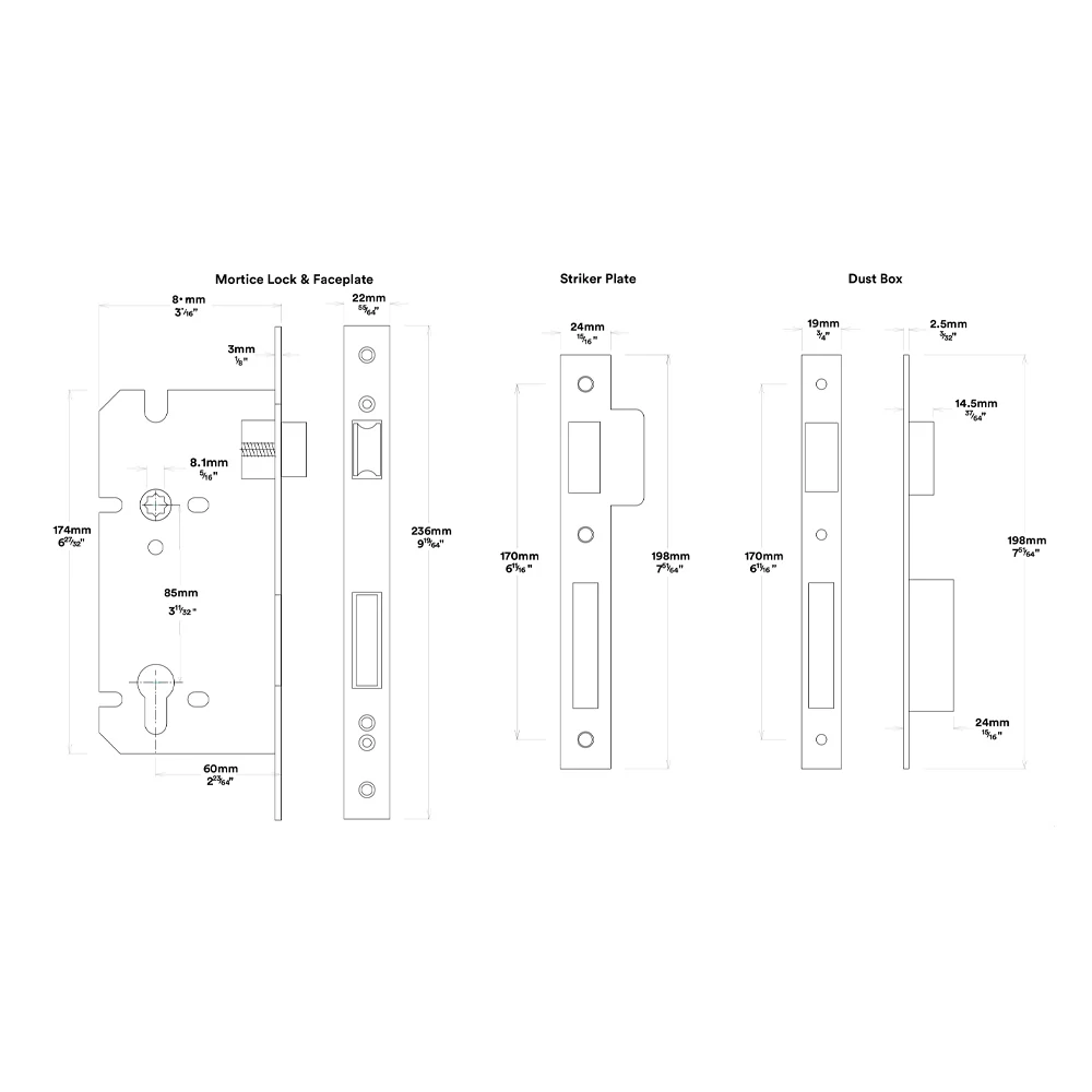 Iver Oxford Door Lever Handle on Rectangular Backplate Entrance Kit Key/Thumb - Image 4