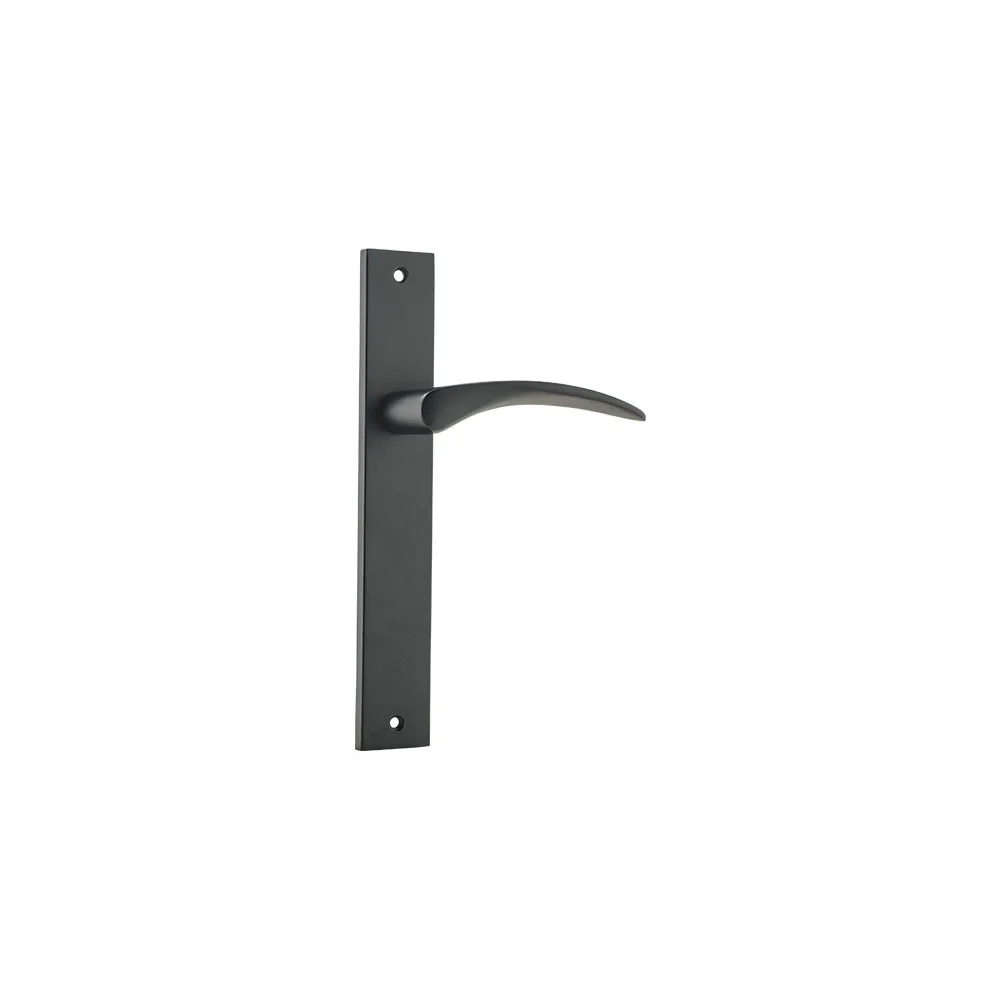 Iver Oxford Door Lever Handle on Rectangular Backplate Matt Black - Image 2