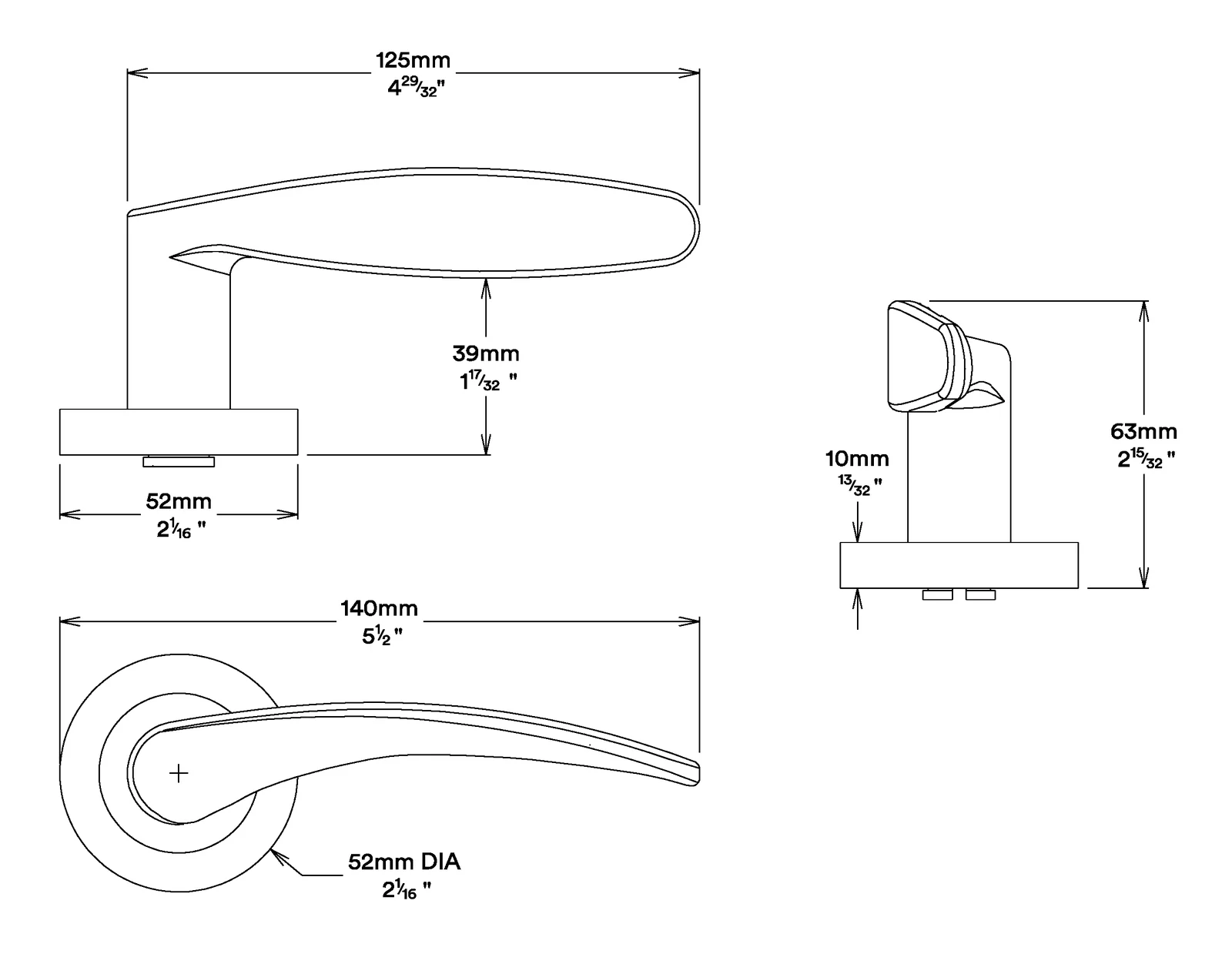 Iver Oxford Door Lever Handle on Round Rose - Image 2