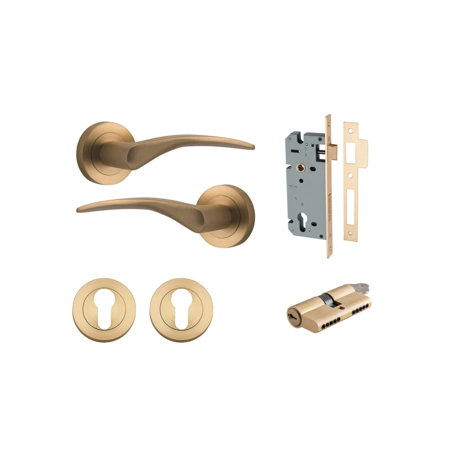 Iver Oxford Door Lever Handle on Round Rose Entrance Kit Key/Key - Available in Various Finishes - Image 6