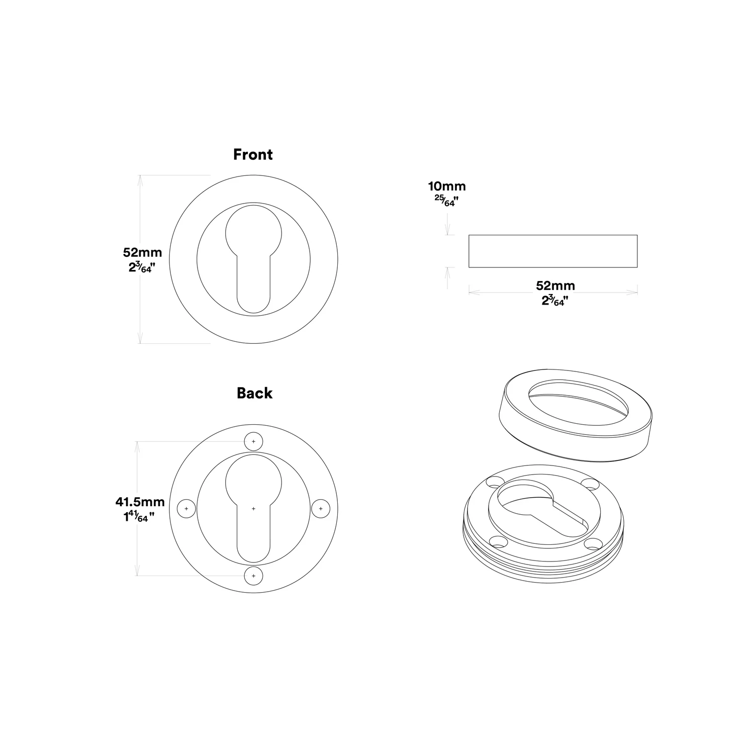 Iver Oxford Door Lever Handle on Round Rose Entrance Kit Key/Thumb - Available in Various Finishes - Image 6