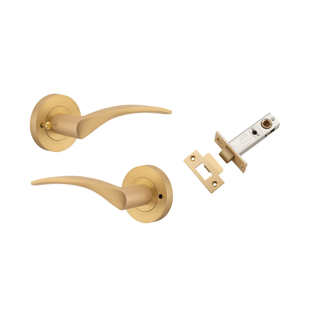 Iver Oxford Door Lever Handle on Round Rose Inbuilt Privacy - Image 5