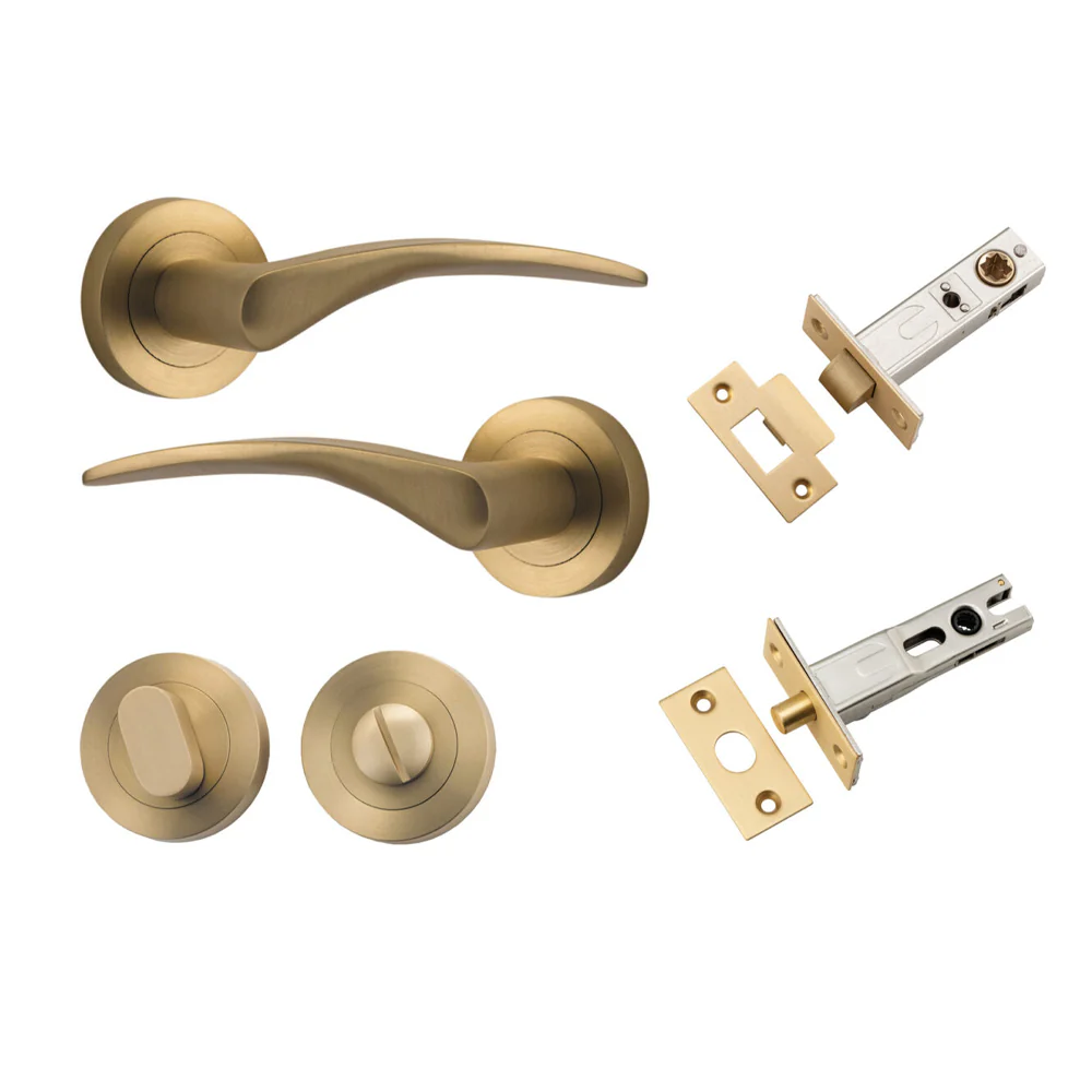 Iver Oxford Door Lever Handle on Round Rose Privacy Kit - Available in Various Finishes - Image 7