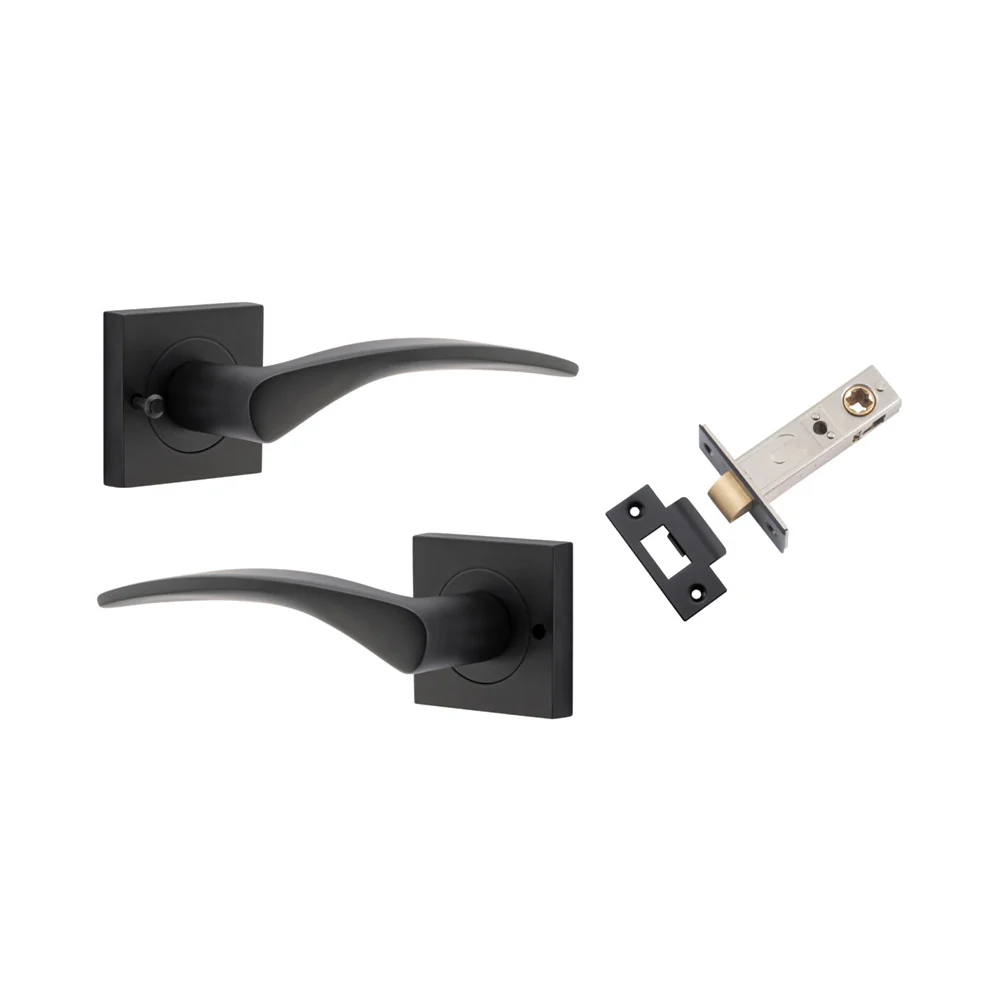 Iver Oxford Door Lever Handle on Square Rose Inbuilt Privacy - Image 3