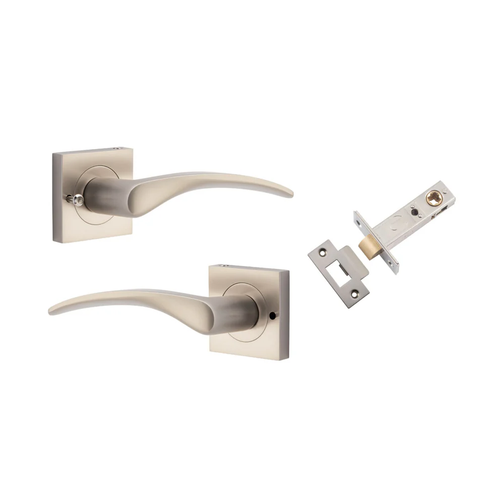 Iver Oxford Door Lever Handle on Square Rose Inbuilt Privacy - Image 4