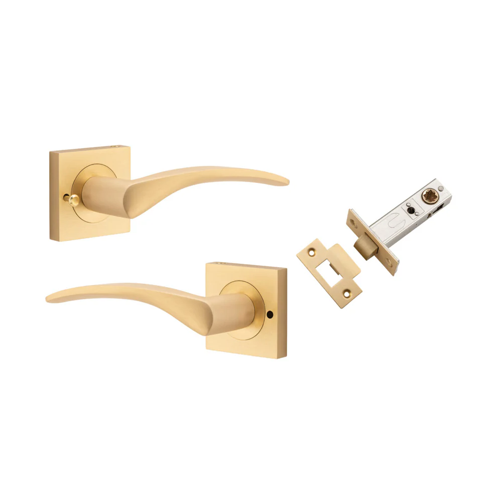 Iver Oxford Door Lever Handle on Square Rose Inbuilt Privacy - Image 5