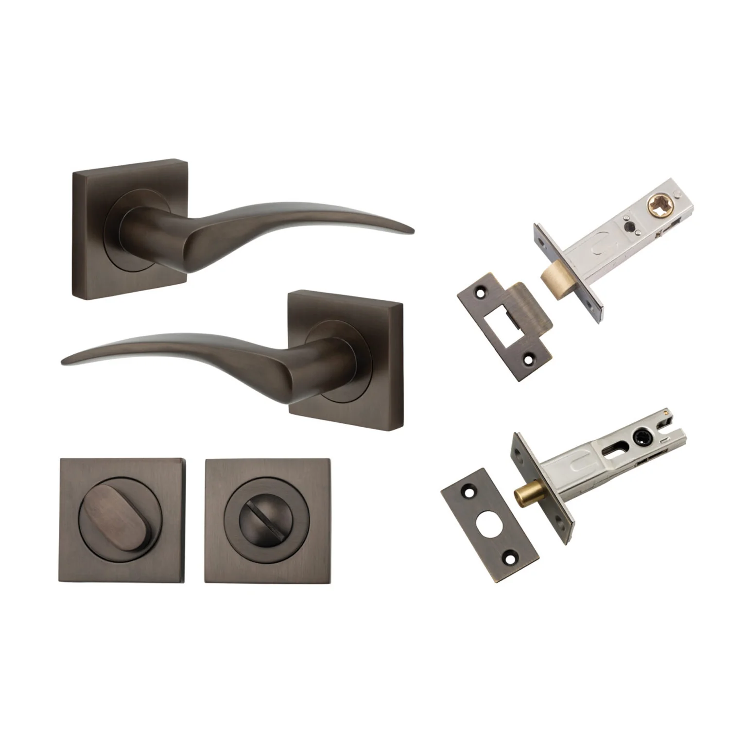 Iver Oxford Door Lever Handle on Square Rose Privacy Kit - Available in Various Finishes - Image 10