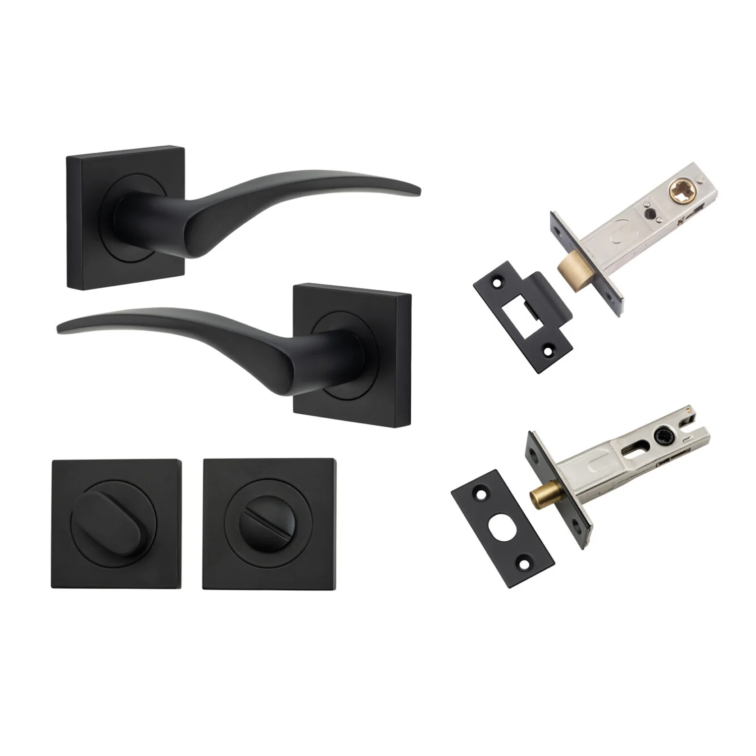 Iver Oxford Door Lever Handle on Square Rose Privacy Kit - Available in Various Finishes - Image 8
