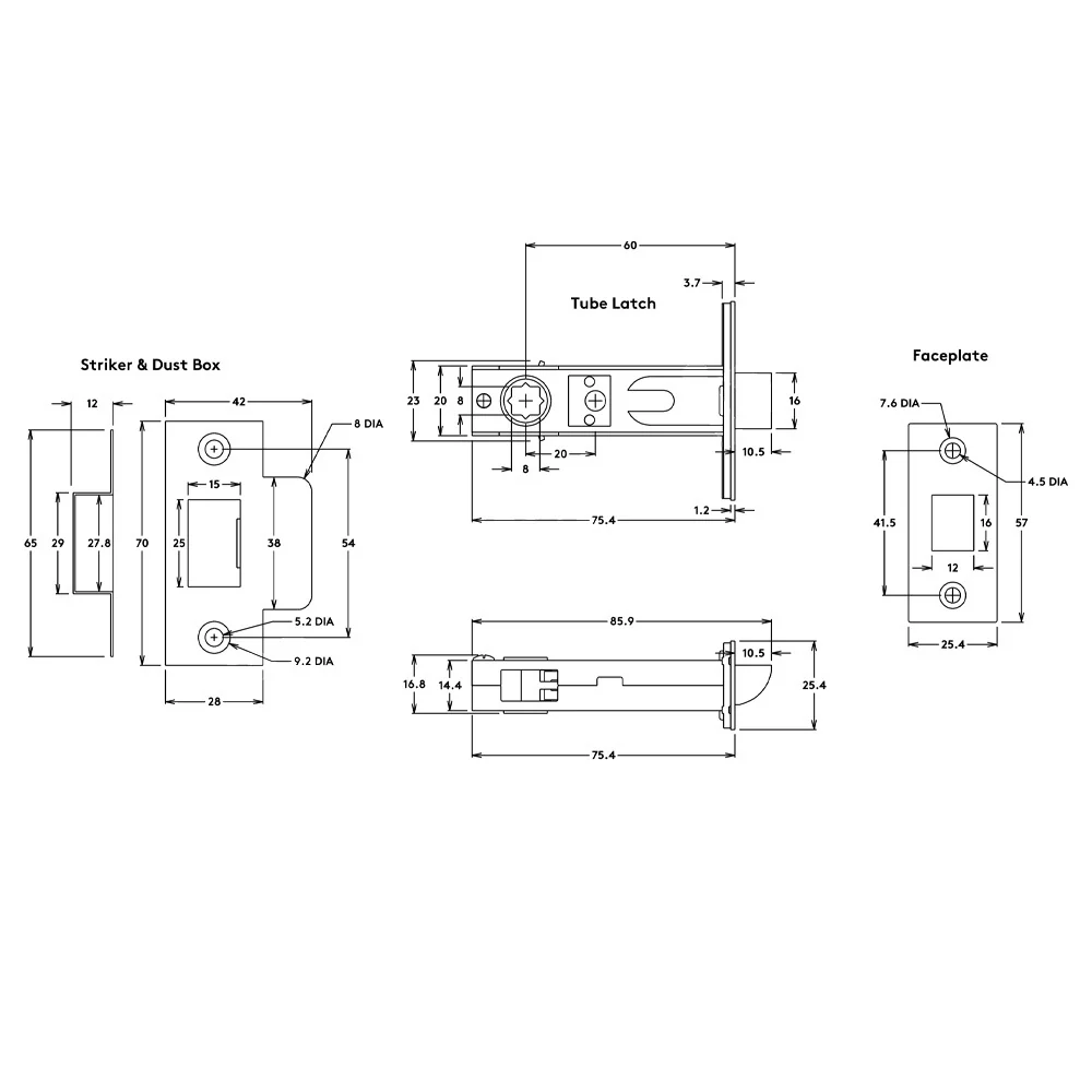 Iver Oxford Door Lever on Rectangular Backplate Privacy Kit with Turn - Image 3