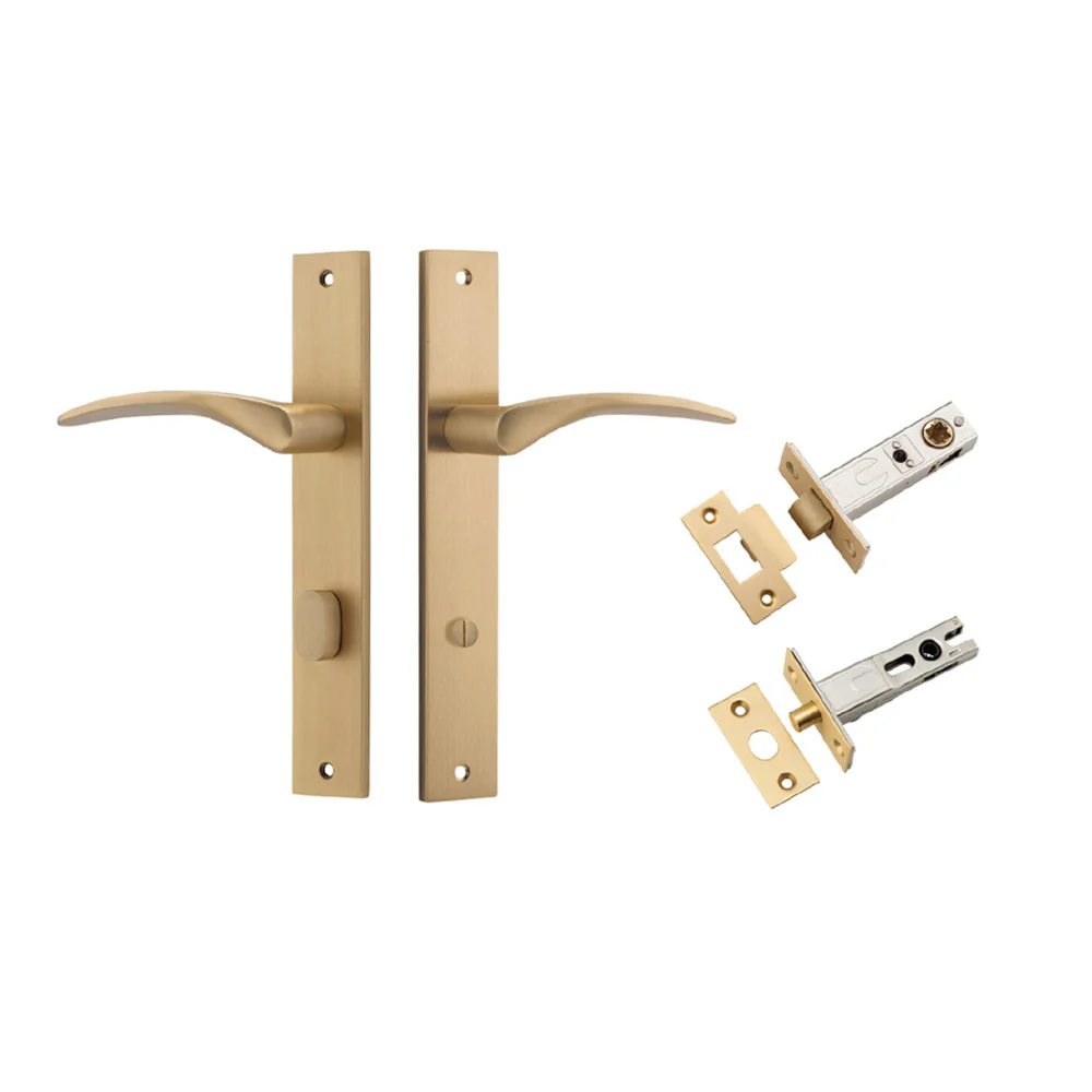 Iver Oxford Door Lever on Rectangular Backplate Privacy Kit with Turn - Image 6