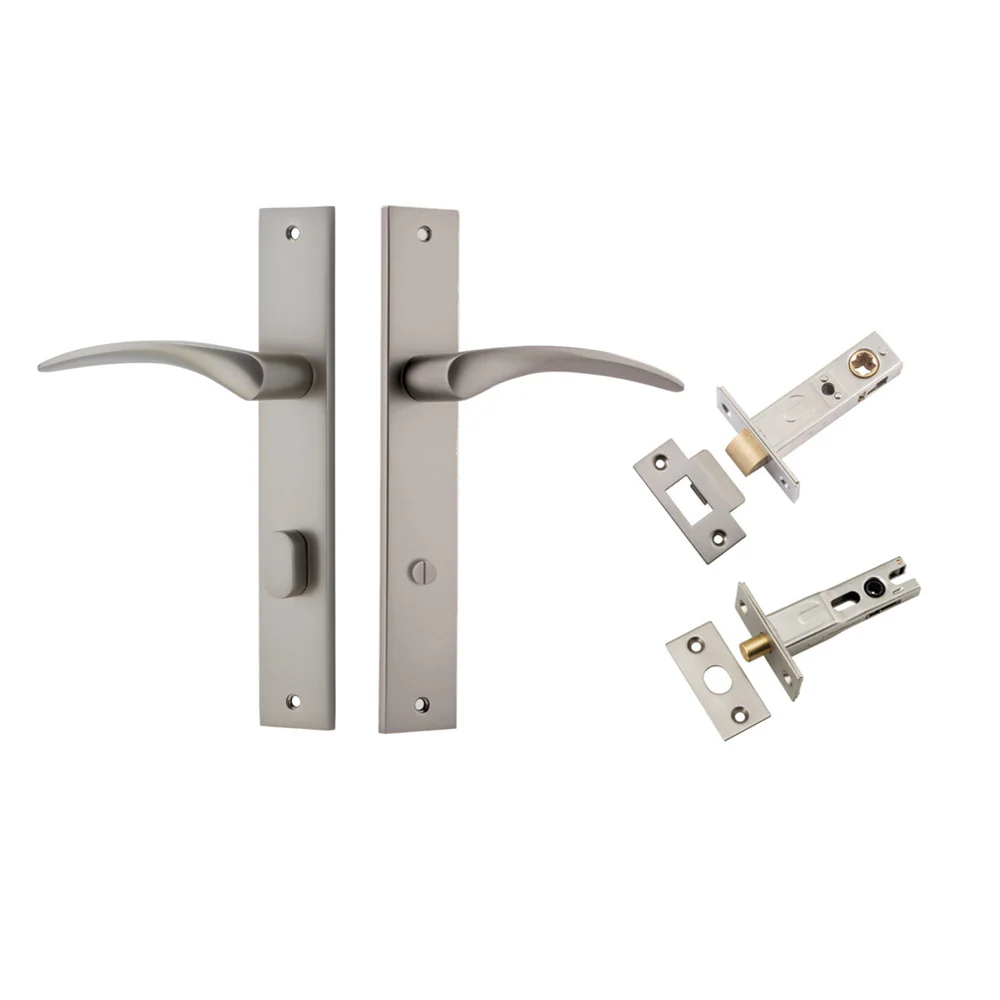 Iver Oxford Door Lever on Rectangular Backplate Privacy Kit with Turn - Image 8