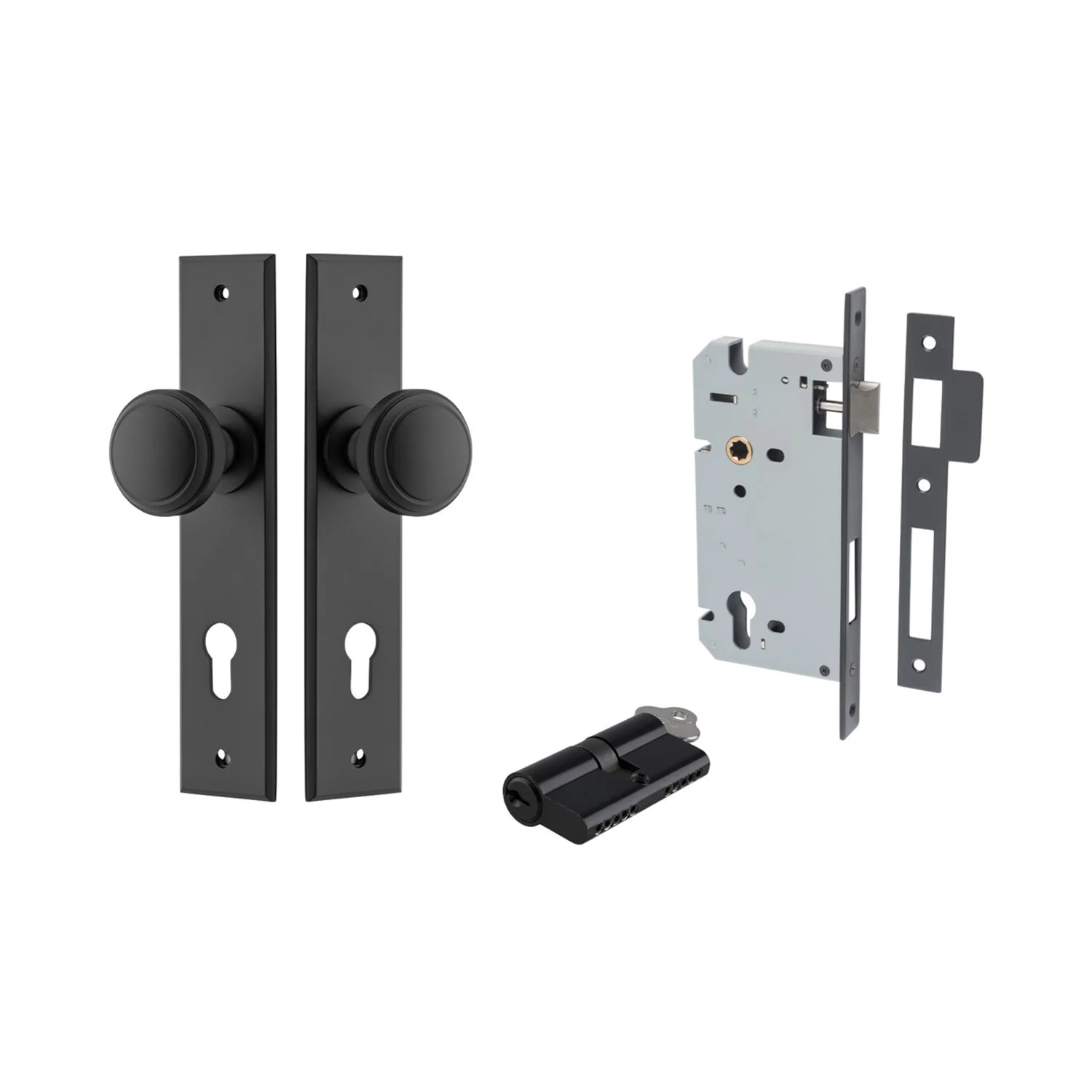 Iver Paddington Door Knob on Chamfered Backplate Entrance Kit Key/Key - Image 9