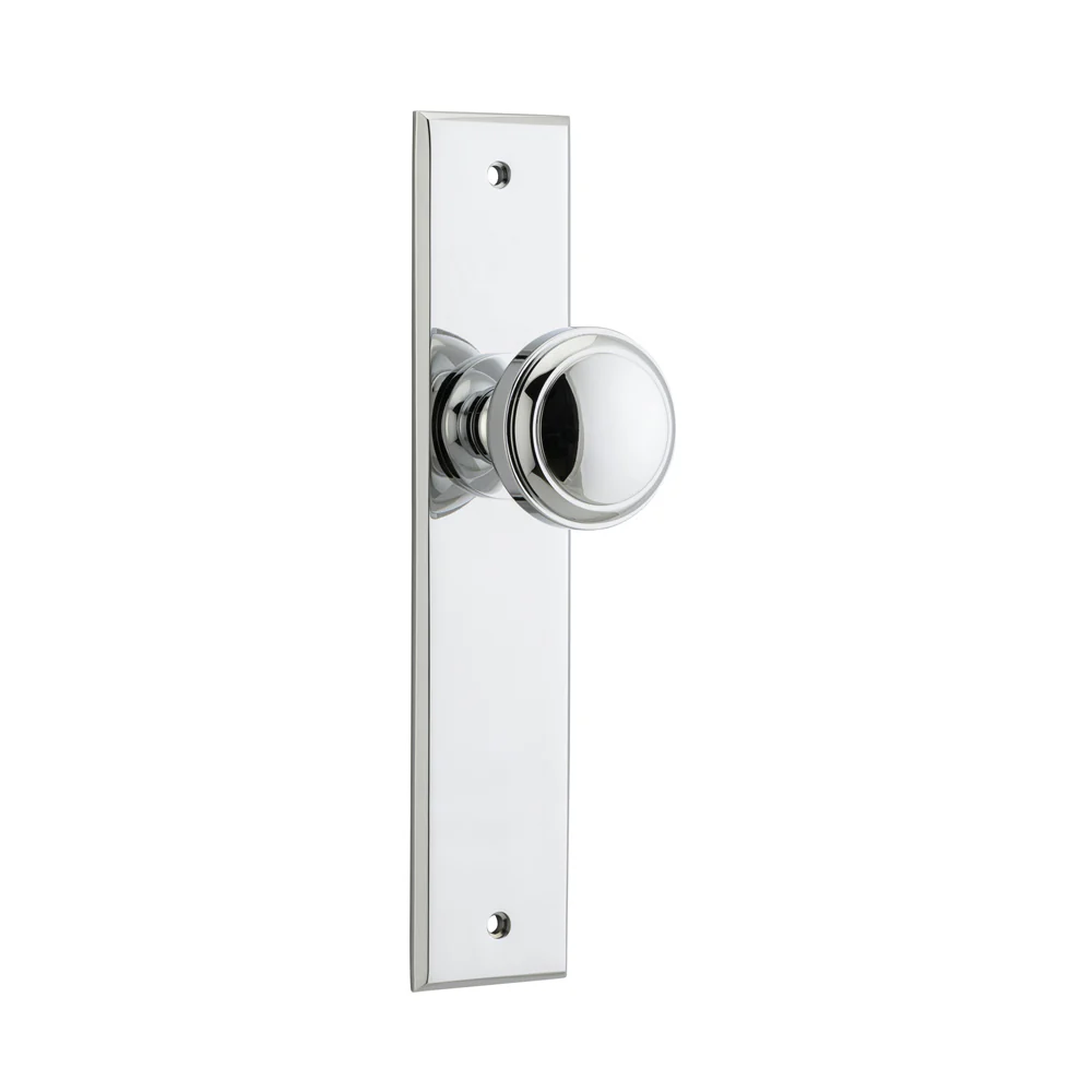 Iver Paddington Door Knob on Chamfered Backplate Polished Chrome - Image 2