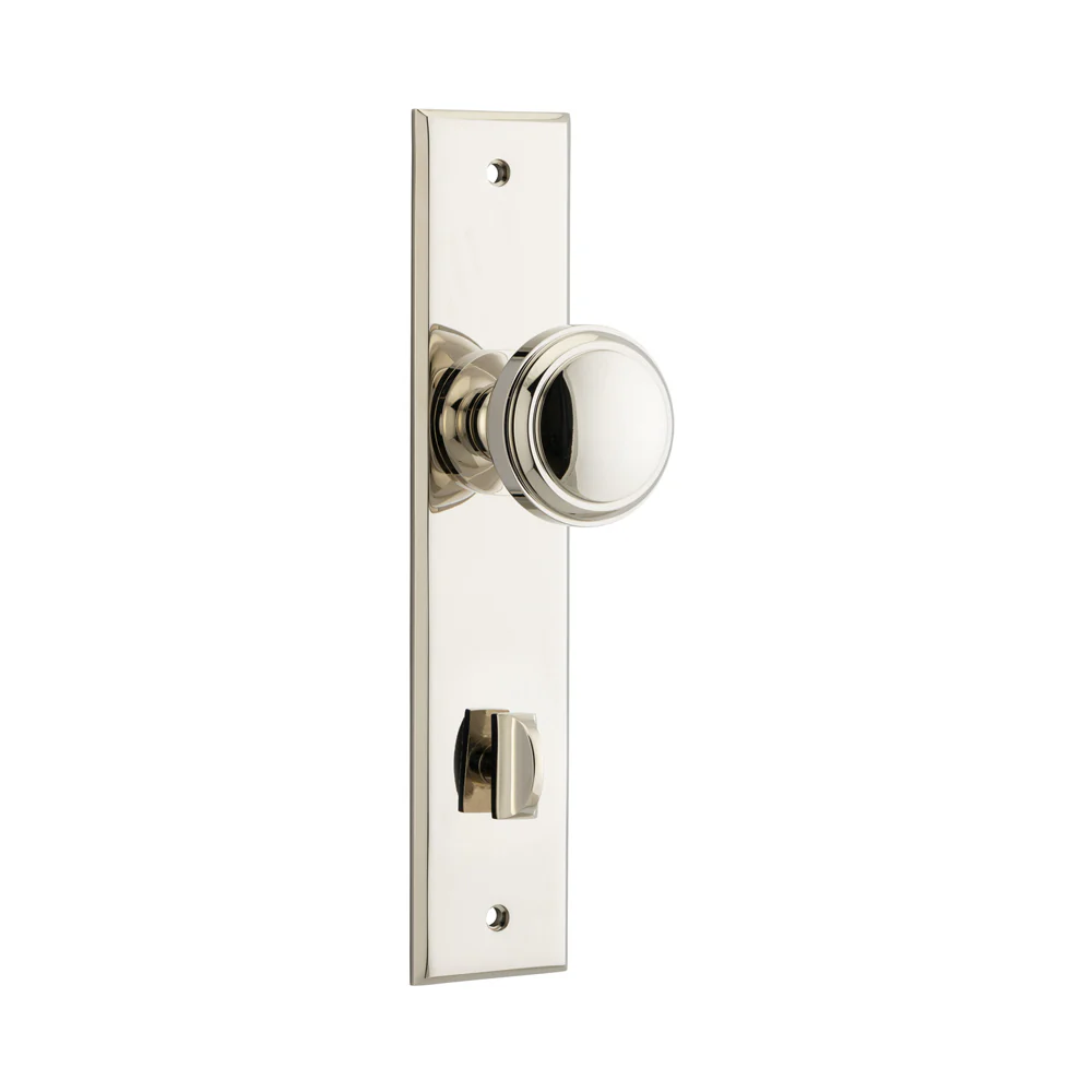 Iver Paddington Door Knob on Chamfered Backplate Polished Nickel - Image 6