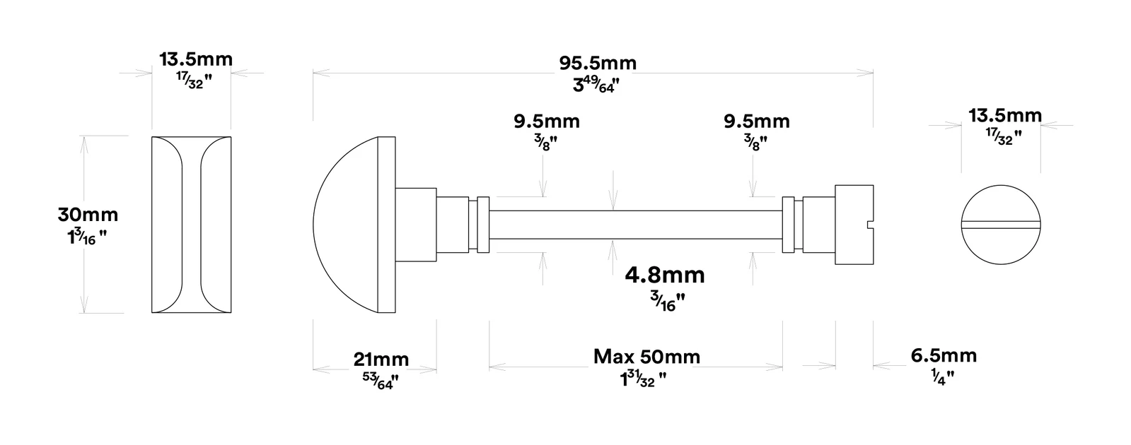 Iver Paddington Door Knob on Chamfered Backplate Privacy Kit - Available in Various Finishes - Image 3