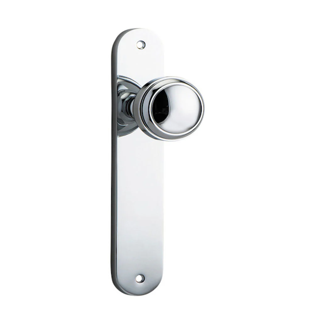Iver Paddington Door Knob on Oval Backplate Chrome Plated - Image 2