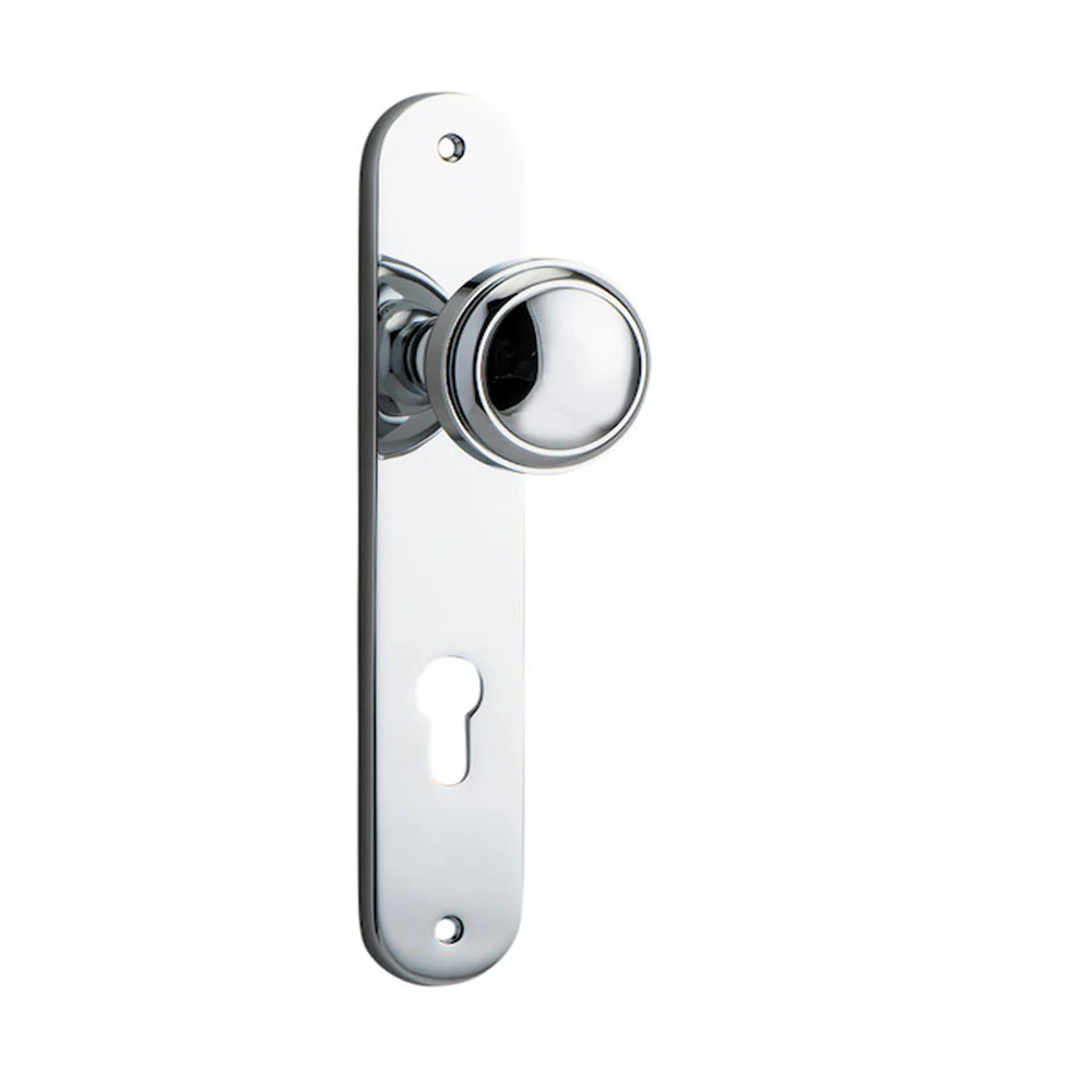 Iver Paddington Door Knob on Oval Backplate Chrome Plated - Image 3
