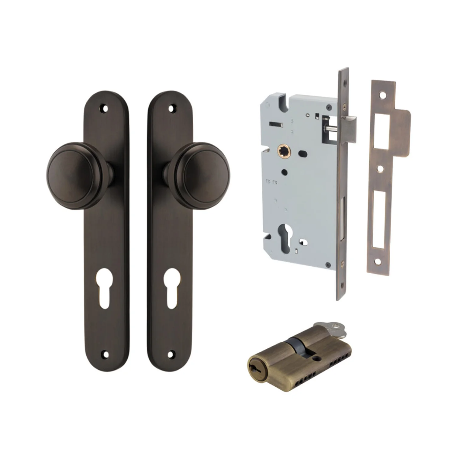 Iver Paddington Door Knob on Oval Backplate Entrance Kit Key/Key - Available in Various Finishes - Image 13