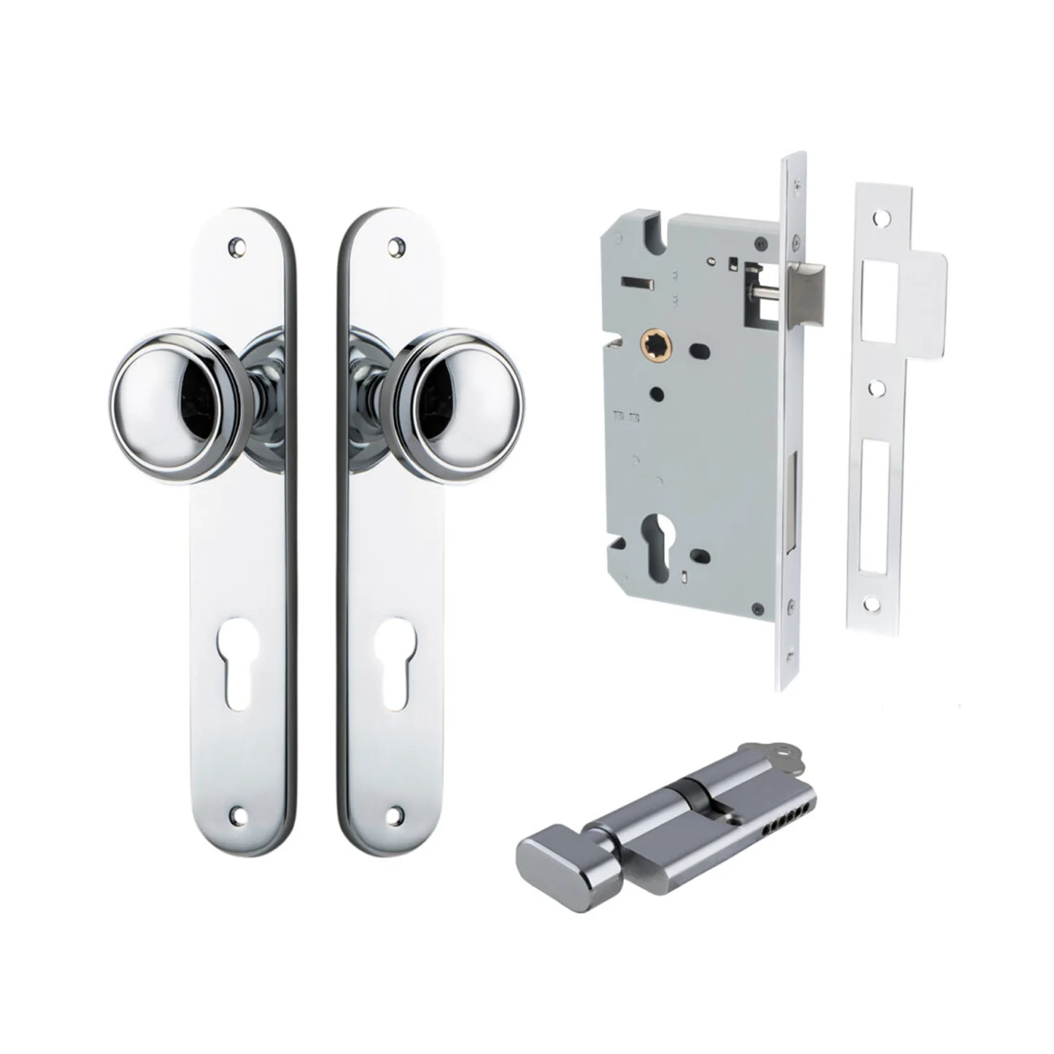 Iver Paddington Door Knob on Oval Backplate Entrance Kit Key/Thumb - Available in Various Finishes - Image 10