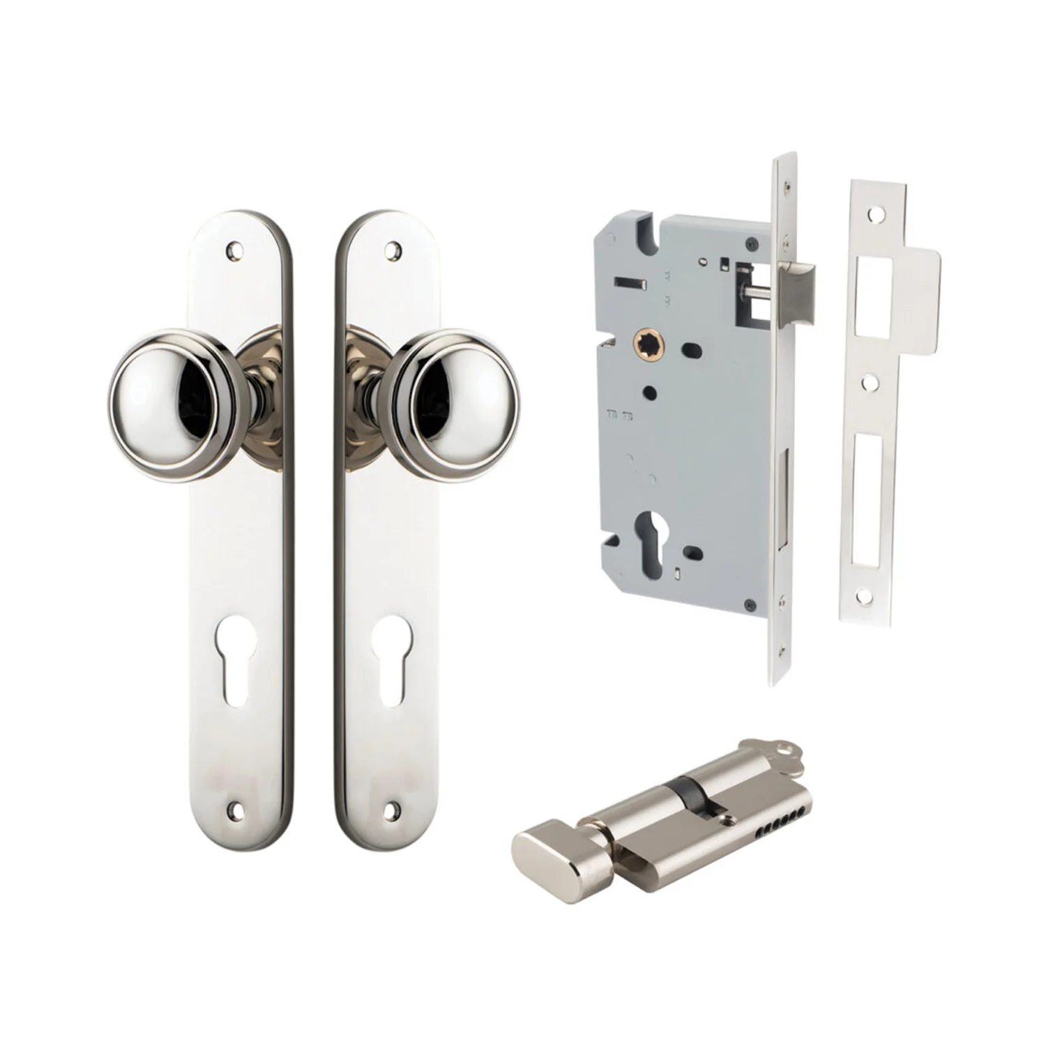 Iver Paddington Door Knob on Oval Backplate Entrance Kit Key/Thumb - Available in Various Finishes - Image 11