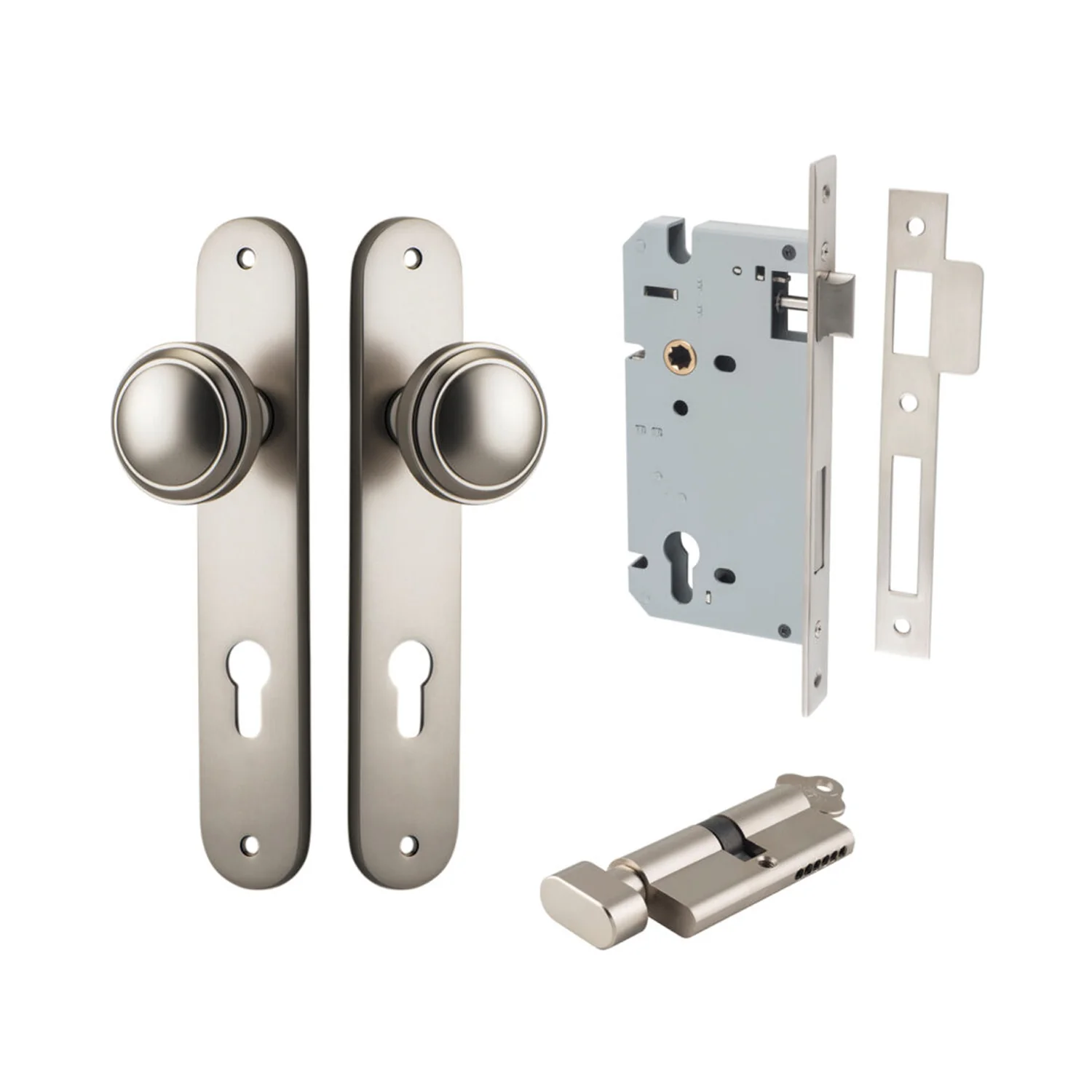 Iver Paddington Door Knob on Oval Backplate Entrance Kit Key/Thumb - Available in Various Finishes - Image 12