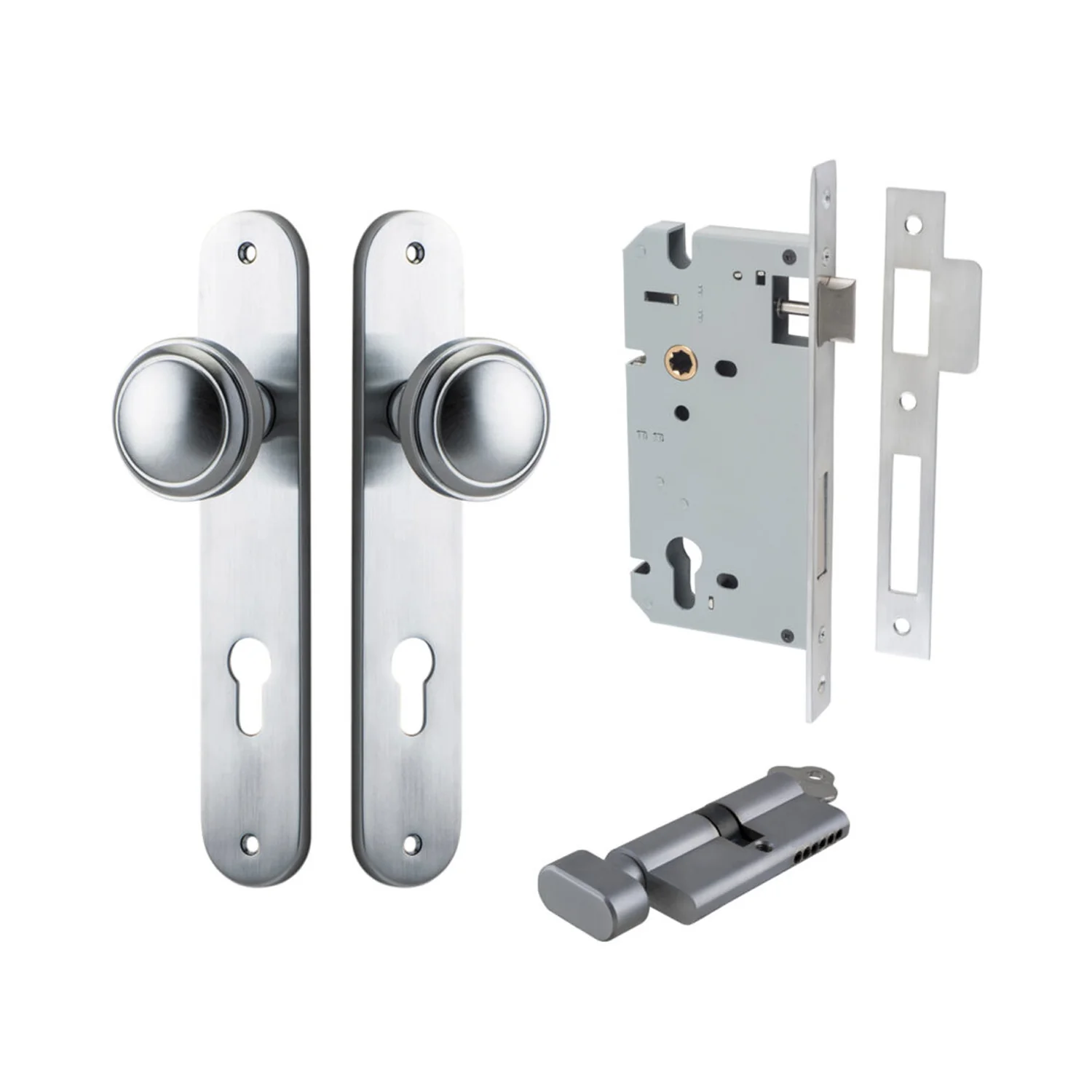 Iver Paddington Door Knob on Oval Backplate Entrance Kit Key/Thumb - Available in Various Finishes - Image 6