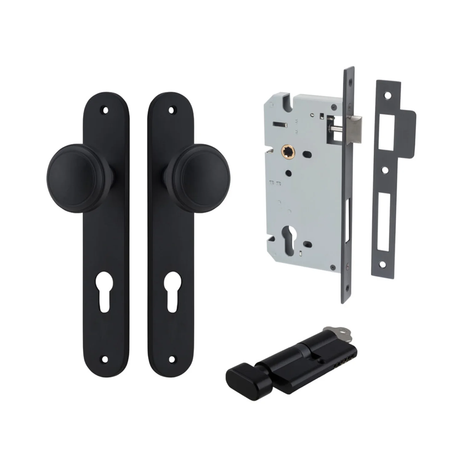 Iver Paddington Door Knob on Oval Backplate Entrance Kit Key/Thumb - Available in Various Finishes - Image 8