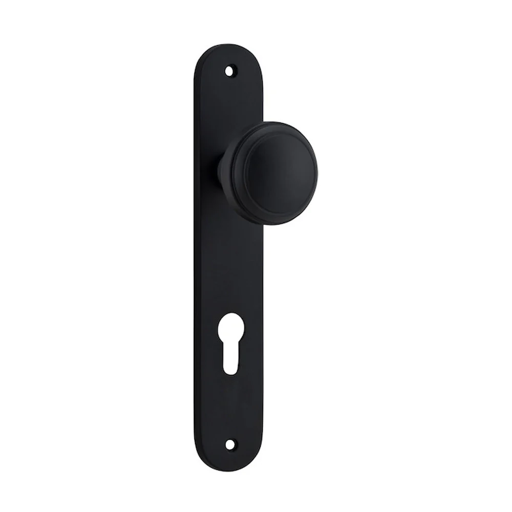 Iver Paddington Door Knob on Oval Backplate Matt Black - Image 3