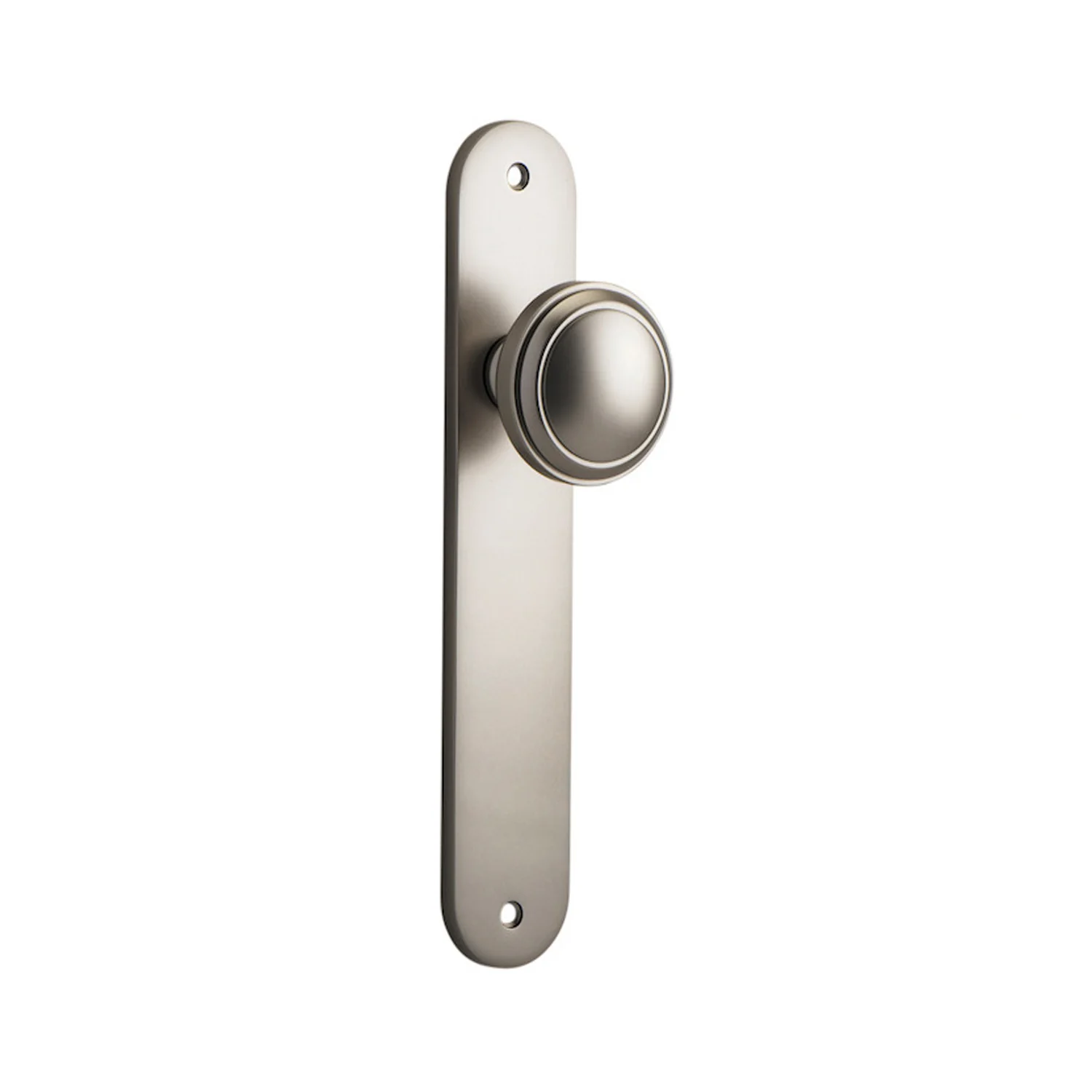 Iver Paddington Door Knob on Oval Backplate Satin Nickel - Image 4